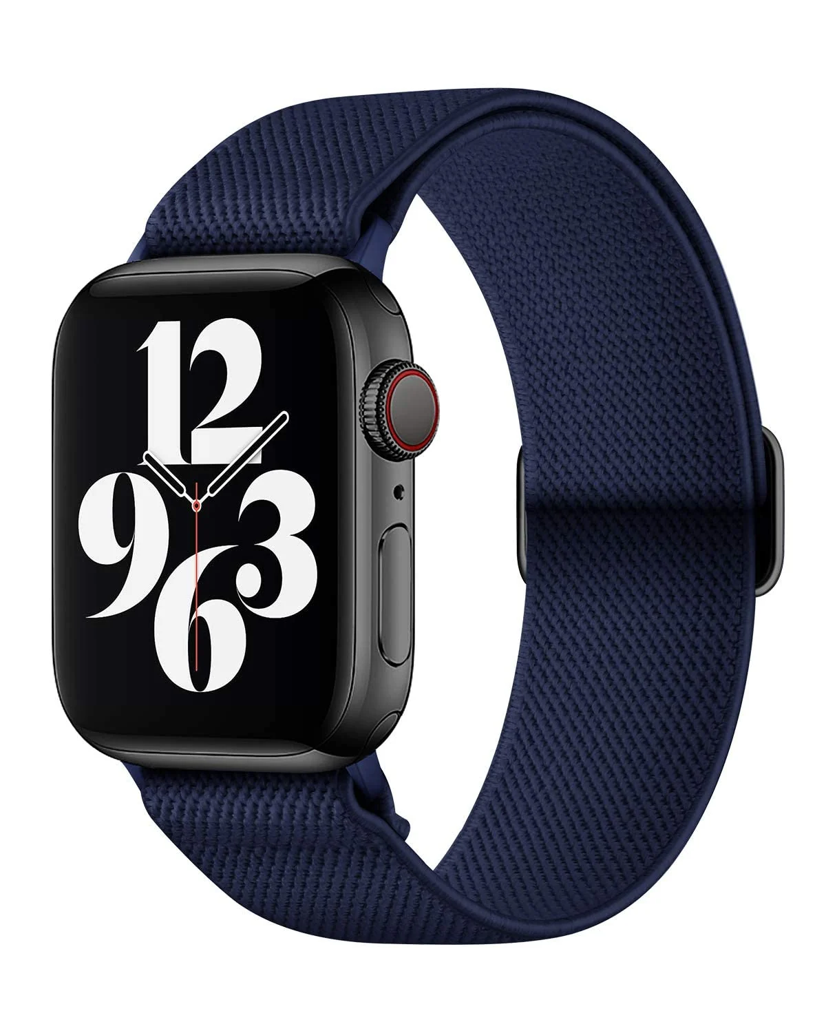DL3 MOBILAK Nylon Solo Loop Stretchy Straps For Apple Watch Band 49mm 45mm 44mm 42mm 41mm 40mm 38mm, Elastic Wristbands for Series 8 Ultra 7 6 5 4 3 2 1 Se (38MM/40MM/41MM) - Dark Blue
