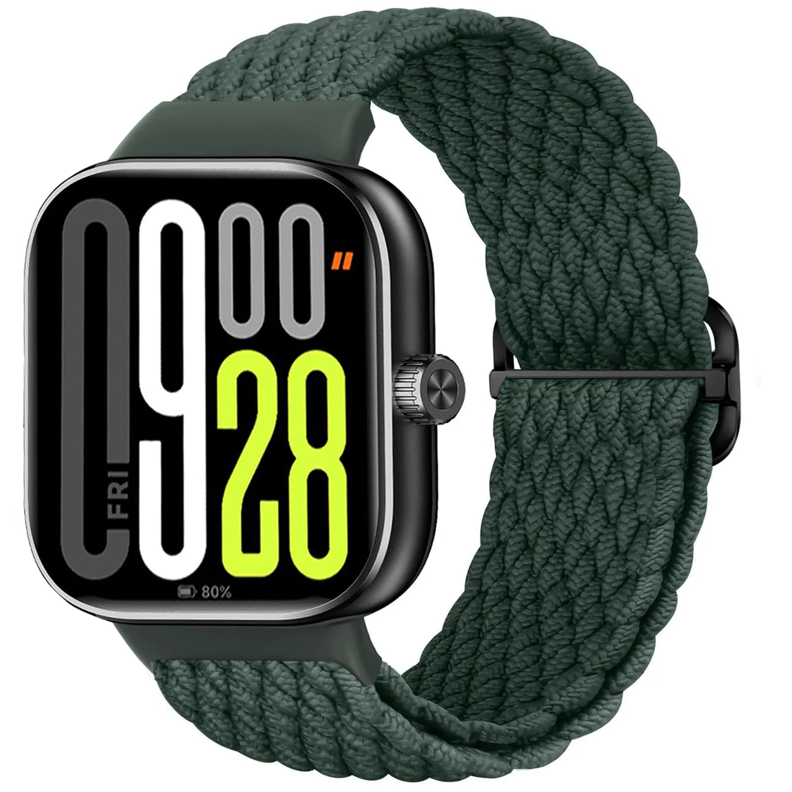 DL3 Mobilak Replacecment Band For Redmi Watch 4/Redmi Watch 5/Xiaomi Smart Band 8 Pro/Band 9 Pro for Women Men, Adjustable Braided Bands Straps Elastics Sport Wristband Nylon Strap - Green