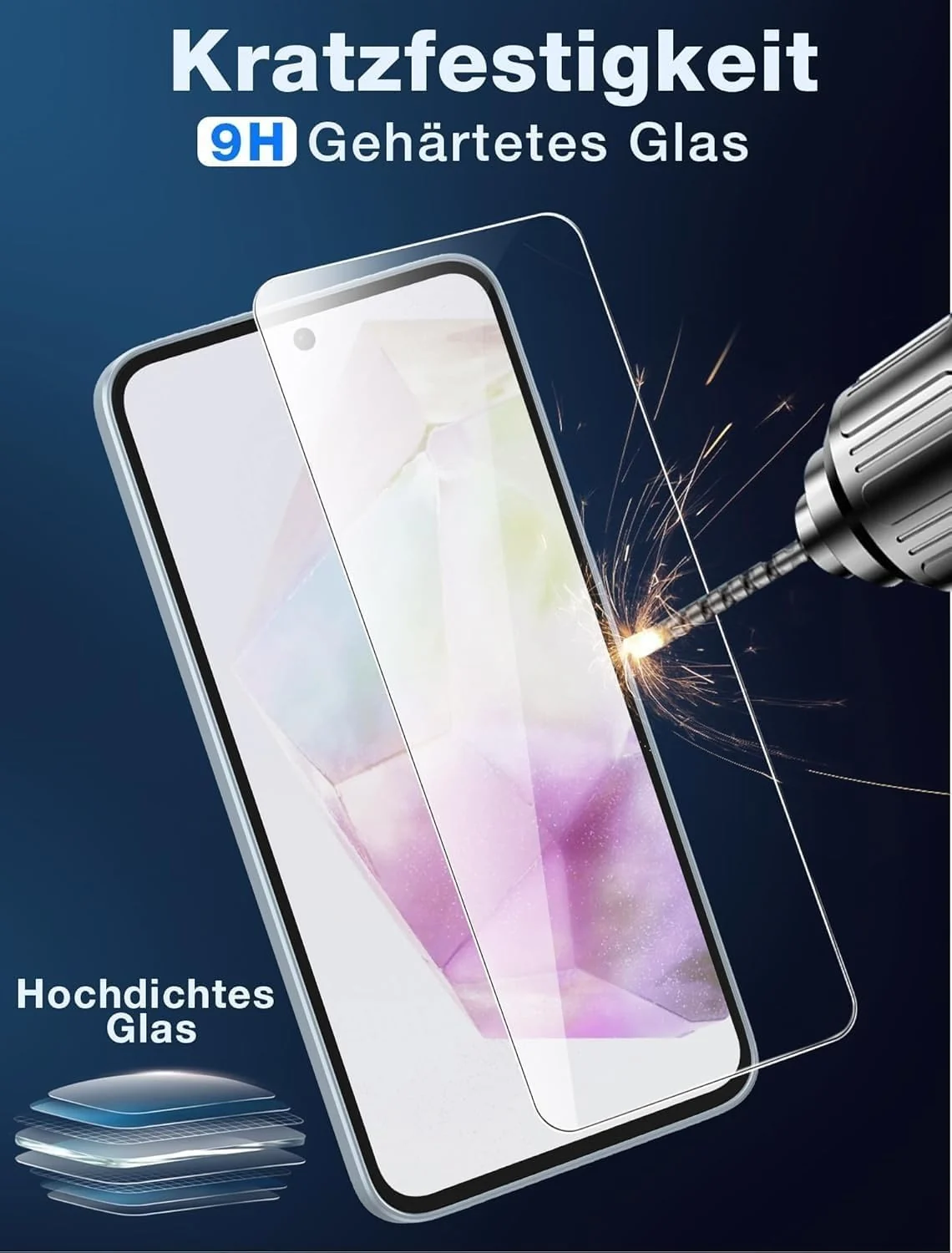DL3 Mobilak for Samsung Galaxy A54 Tempered Glass Screen Protector, 9H Hardness Anti-Scratch Tempered Glass flim, Case Friendly, Anti-Scratch - Clear