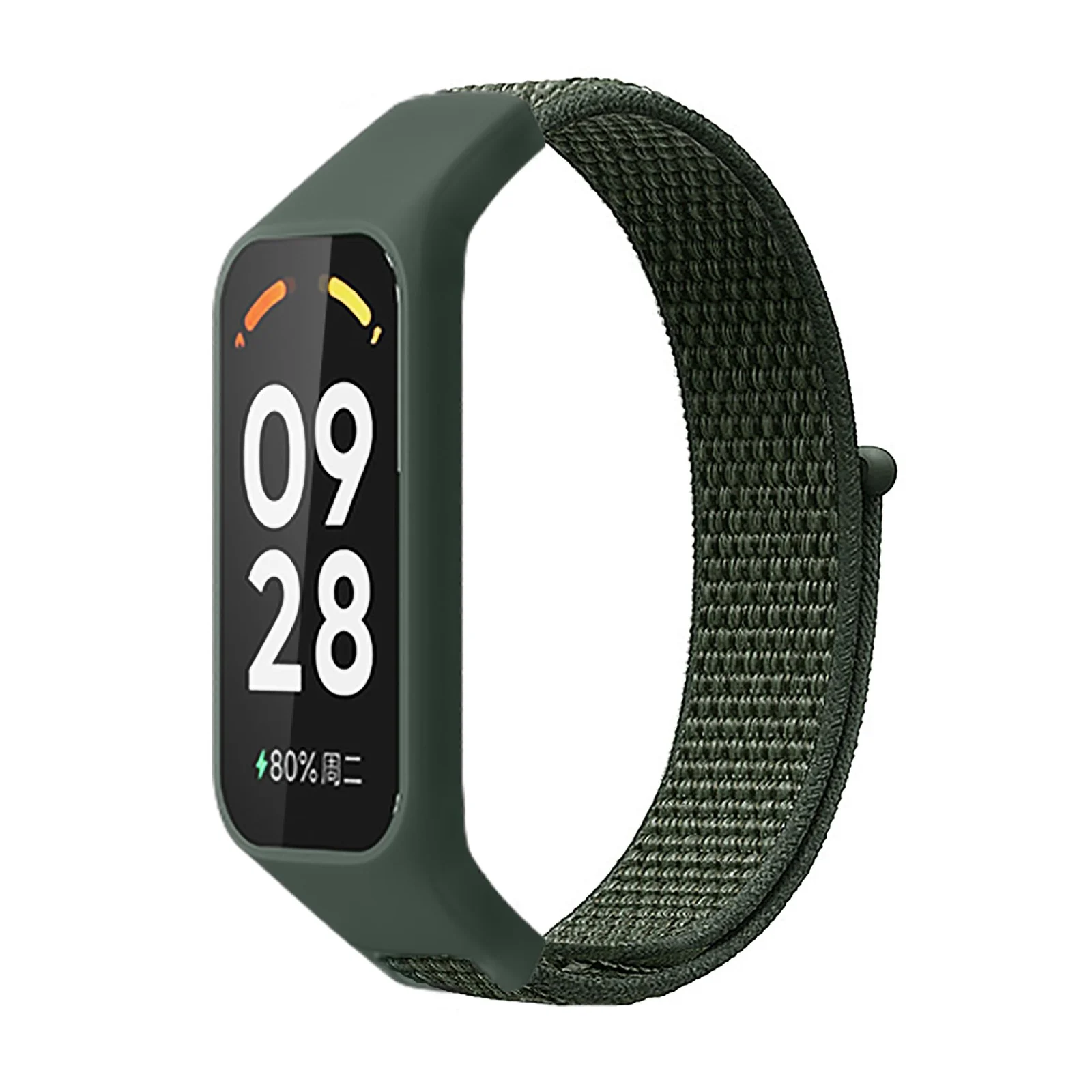 DL3 Mobilak Nylon Strap for Redmi Smart Band 2 / Xiaomi Smart Band 8 Active, Sports Bracelet and Replacement Strap Soft Breathable for Xiaomi Mi Band 8 Active/Redmi Band 2 for Men Women - Green