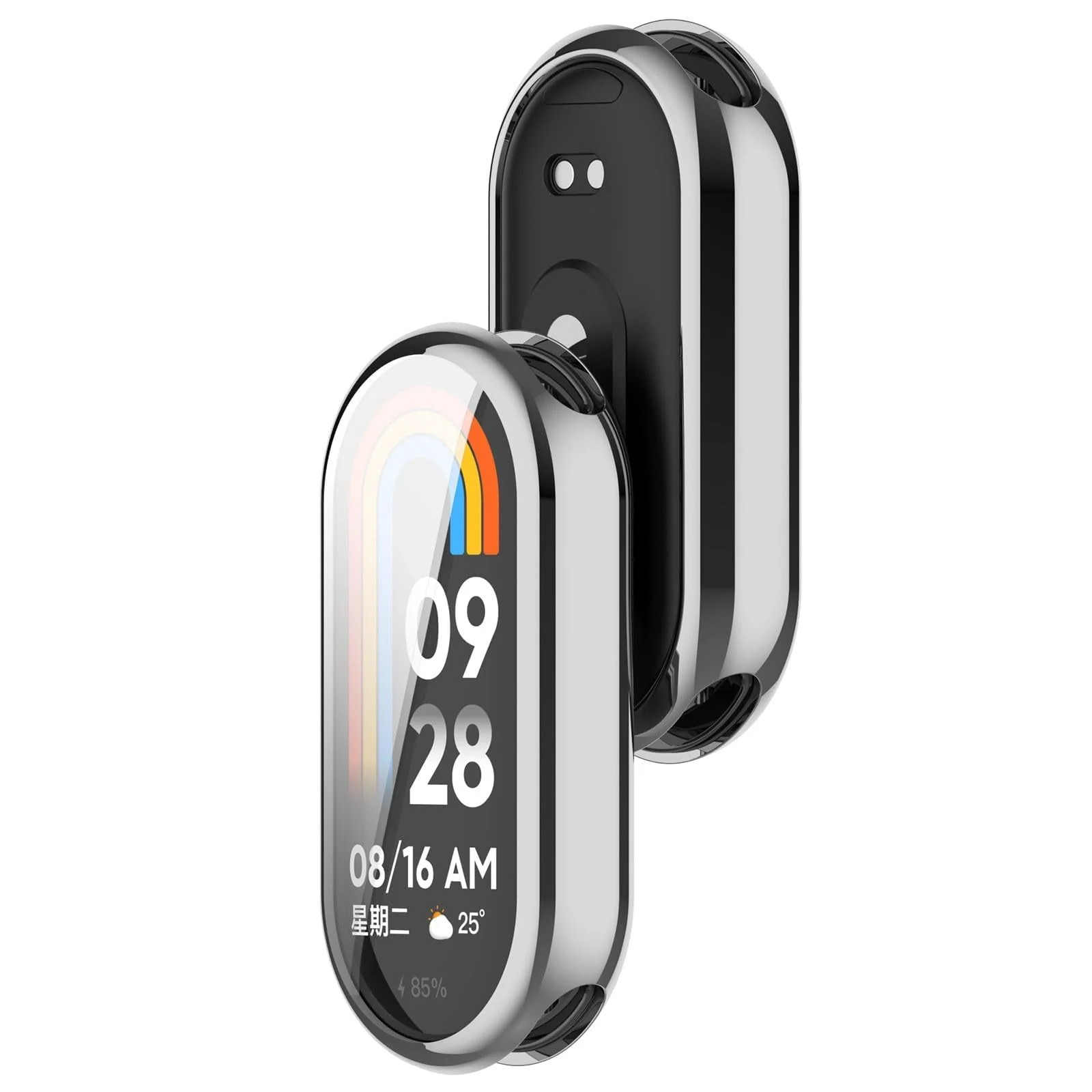 DL3 Mobilak Case Cover for Xiaomi Mi Band 10/9 / 8, Soft HD TPU Clear Film Case, Lightweight cover, Anti-Scratch and Anti-Fall for Protective Shell For Xiaomi Smart Band 10/9/8 - Silver