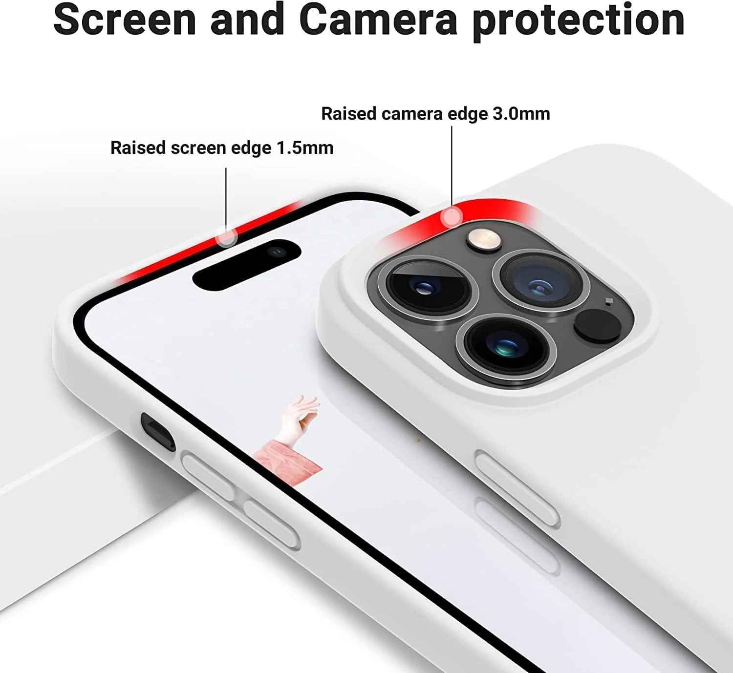 DL3 Mobilak Liquid Silicone Protective Case for iPhone 11 Pro (5.8 Inch) with Camera Protection and Microfiber Lining - A White
