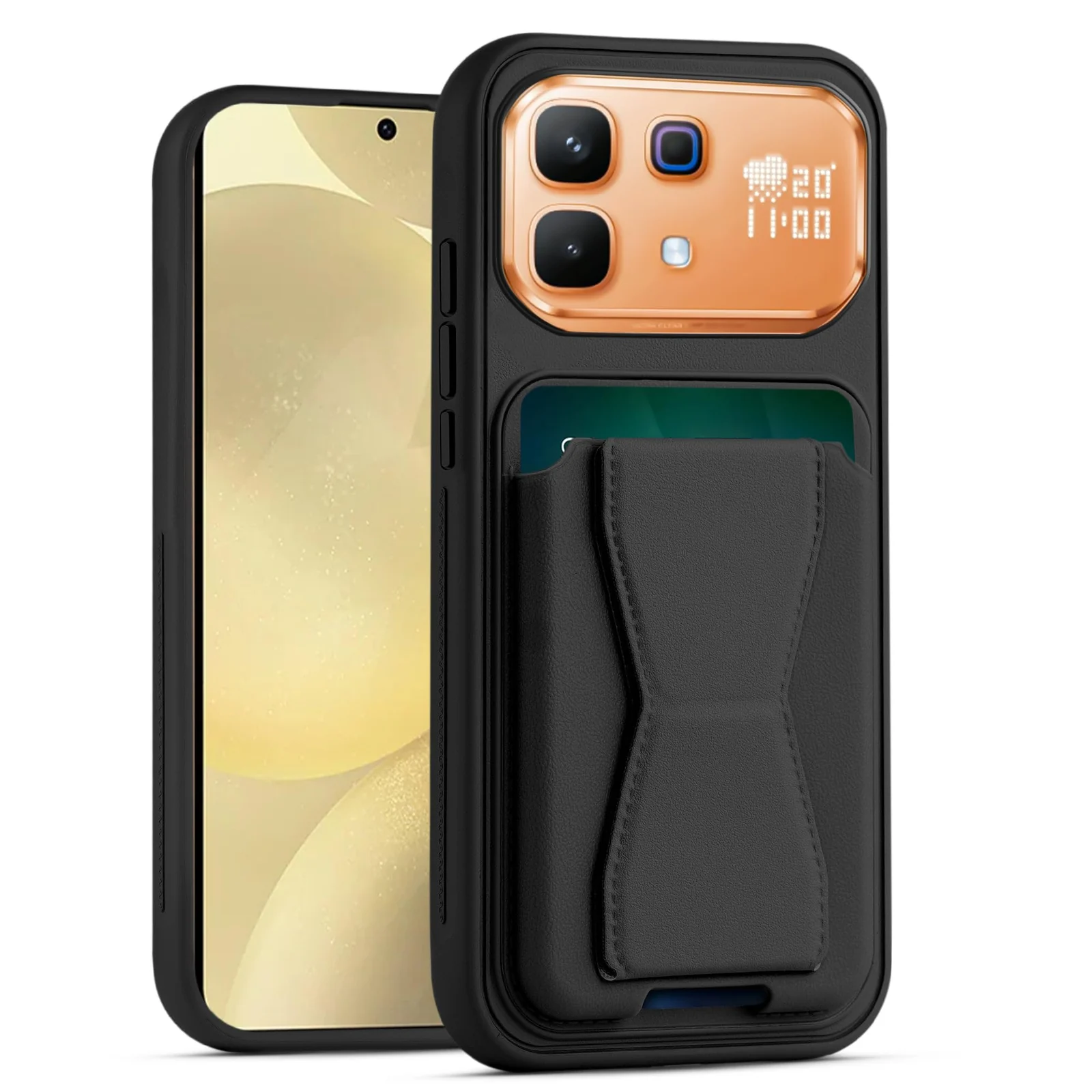 Dl3 Mobilak Leather Wallet Case Compatible with Infinix Note 60 Pro, Leather Back Cover With TPU Frame, Shockproof Protective Phone Case with Card Holder Stand - Brown