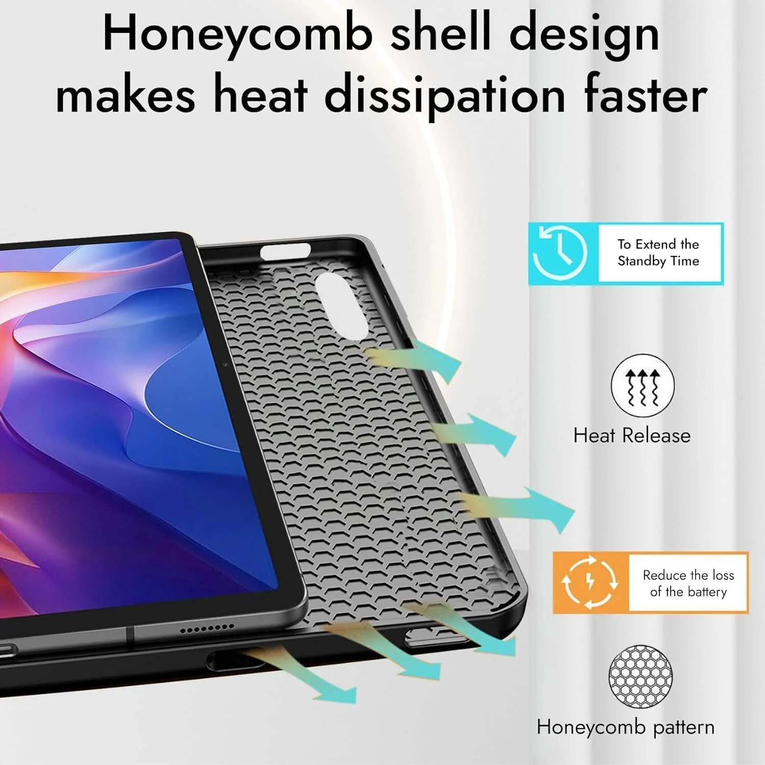 "DL3 Mobilak Smart Case For HONOR Pad X9a (11.5"" Inches) Cover with Pencil Holder, Soft TPU Smart Stand Back Cover Auto Wake/Sleep - Black"