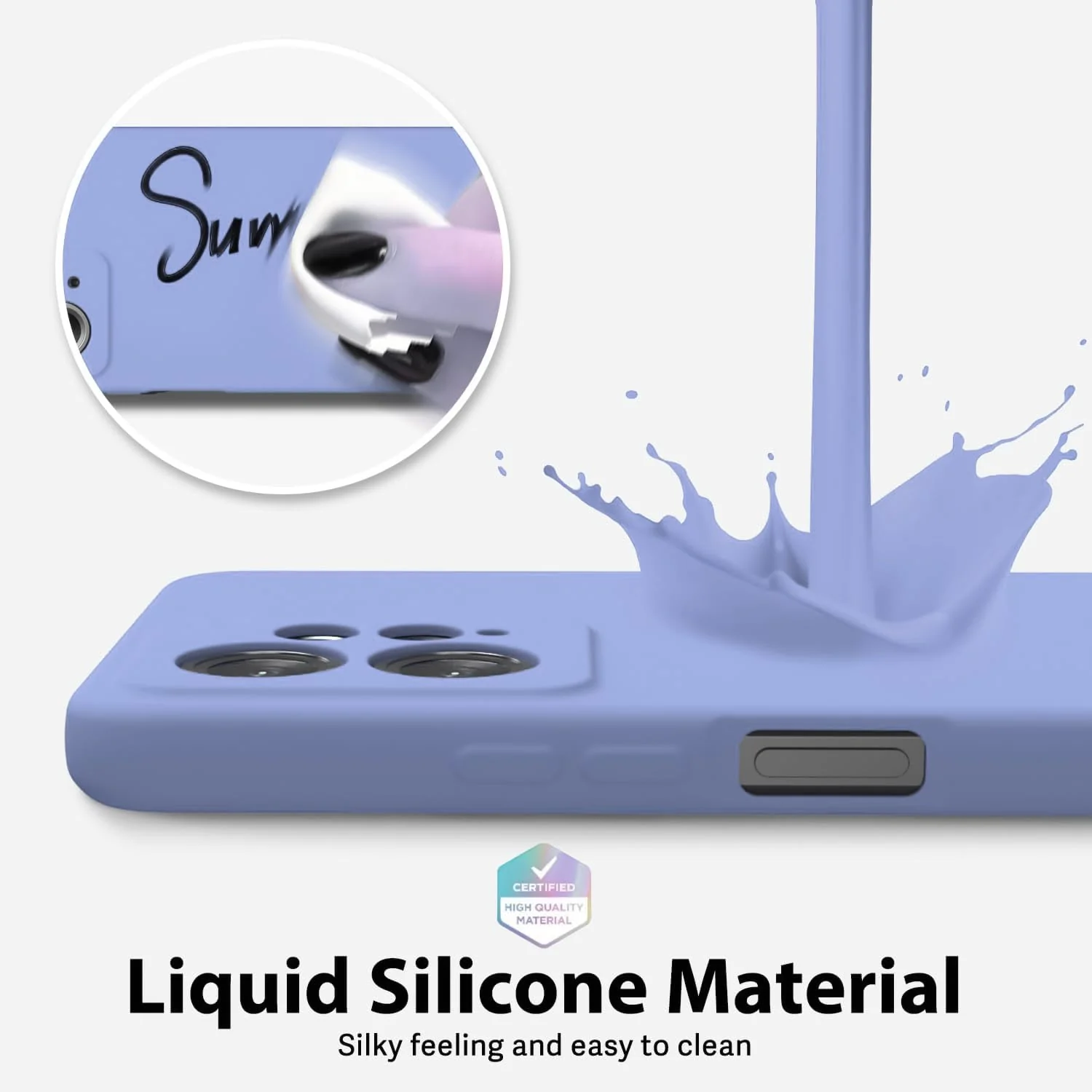 DL3 Mobilak Liquid Silicone Protective Case for OPPO Reno 8 4G / Reno 7 4G / F21 Pro 4G / F21S Pro 4G with Camera Protection and Microfiber Lining - Baby Blue