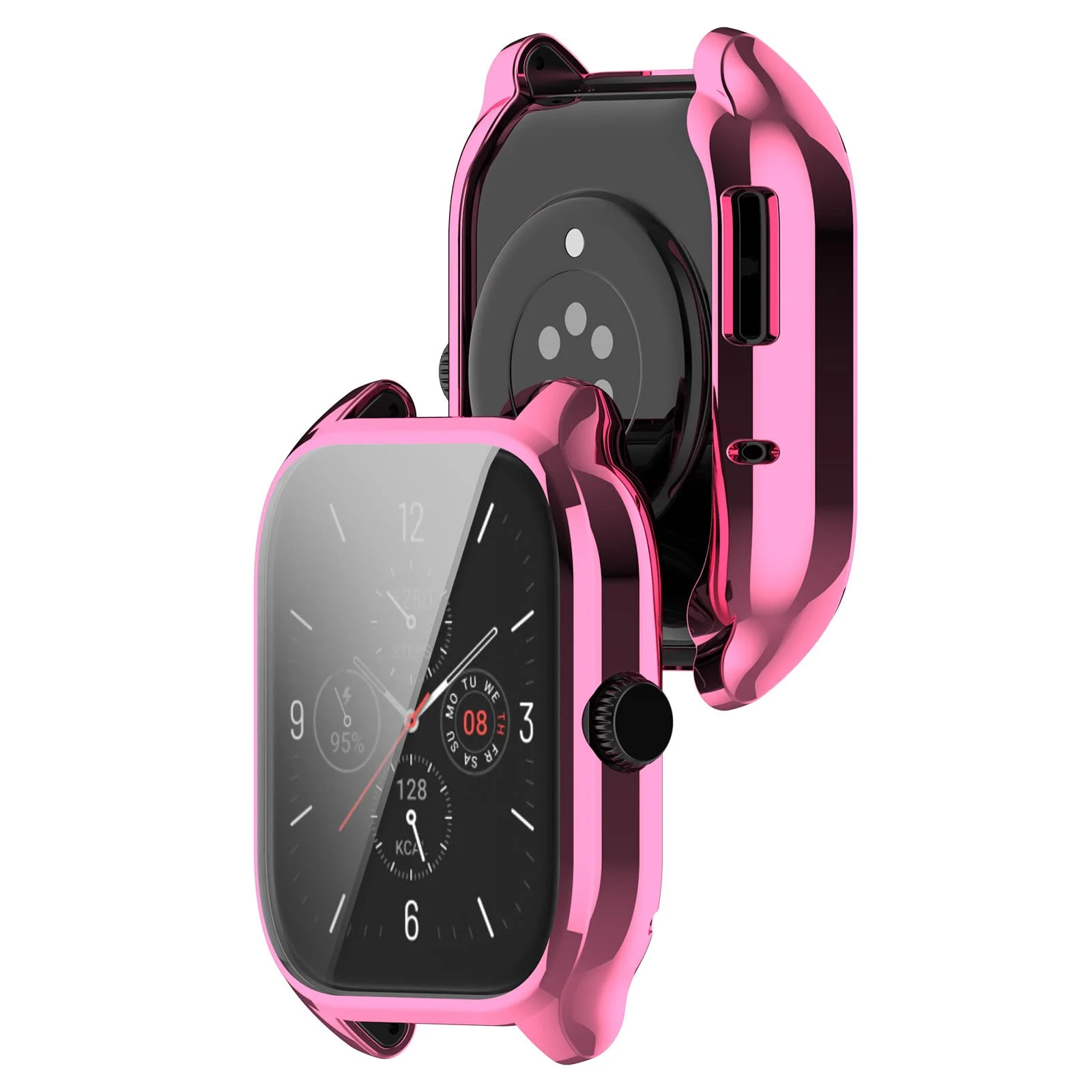 DL3 Mobilak Case Compatible with Amazfit GTS 4 (Not for GTS4 Mini) Case Watch Soft TPU Shockproof Cover Slim Guard Thin Bumper Shell Protector For Amazfit GTS4 - Pink
