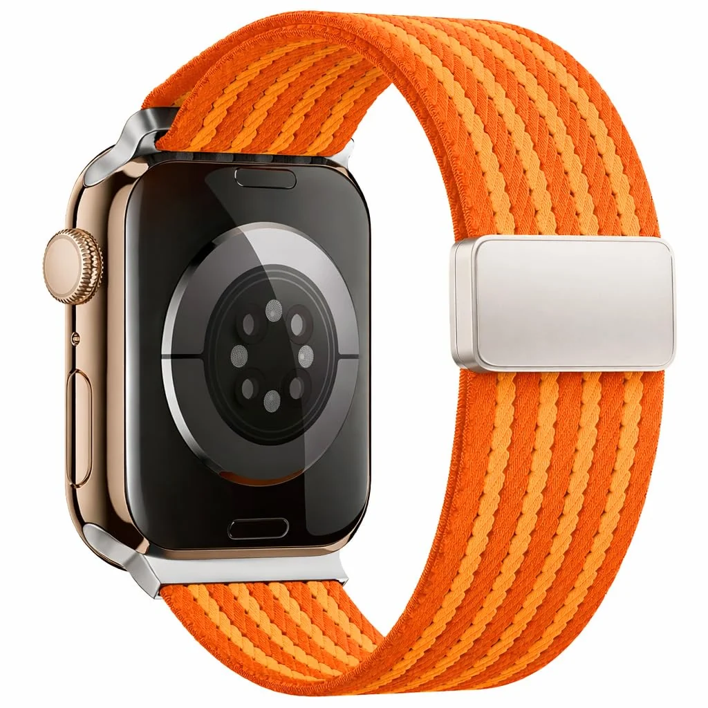 Dl3 Mobilak Sport Solo Loop For Apple Watch Band Ultra 49MM 46MM 45MM 44MM 42MM, Adjustable Magnetic Stretchy Nylon Braided Wristband for iWatch SE Series 11 10 9 8 7 6 5 4 3 2 1 (Blue)