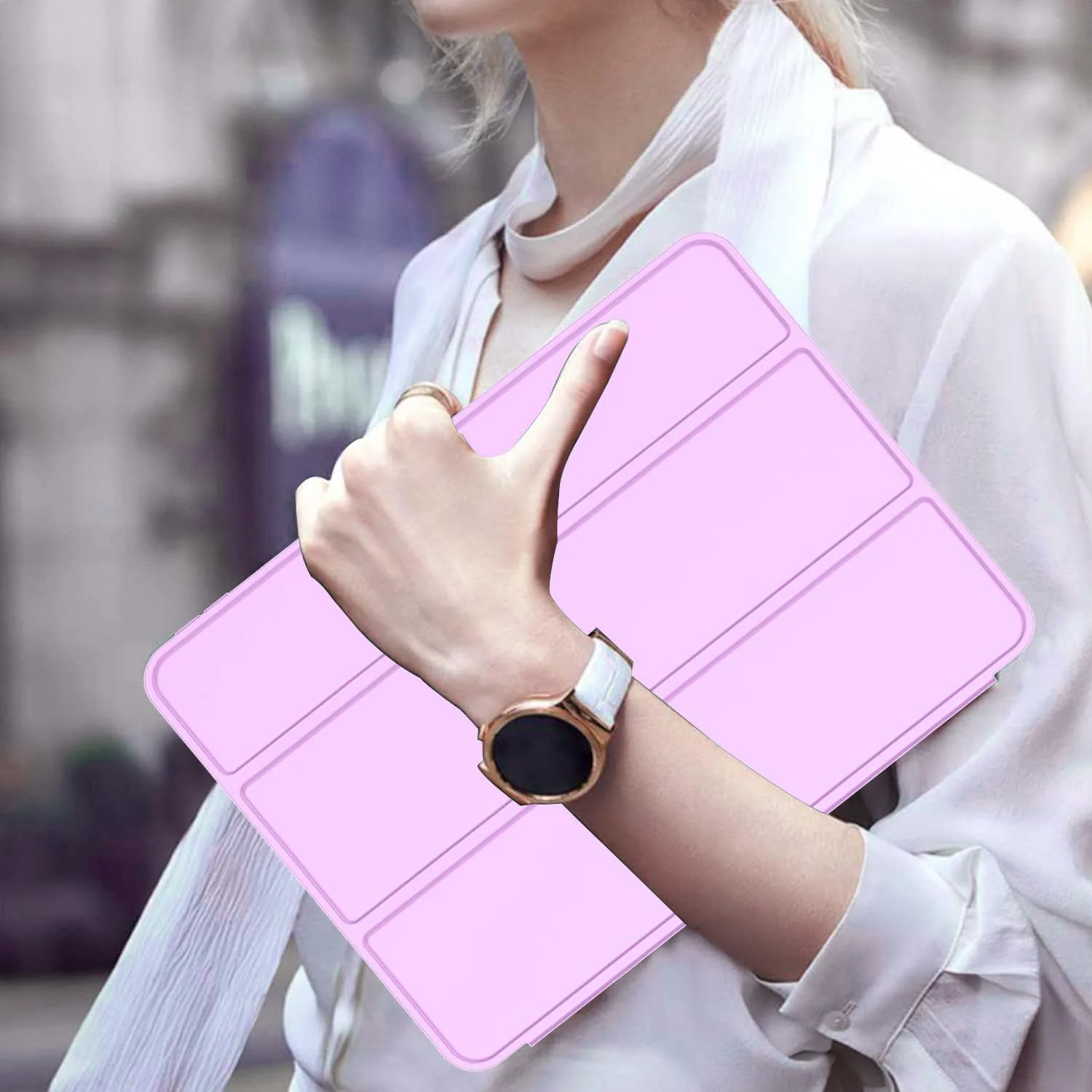 DL3 Mobilak iPad 10th Generation Case, Auto Wake&Sleep iPad Cover 10th Generation Case, Slim Trifold Stand TPU Back Shell Case for iPad 10th Gen 10.9 inch - Pastel Violet