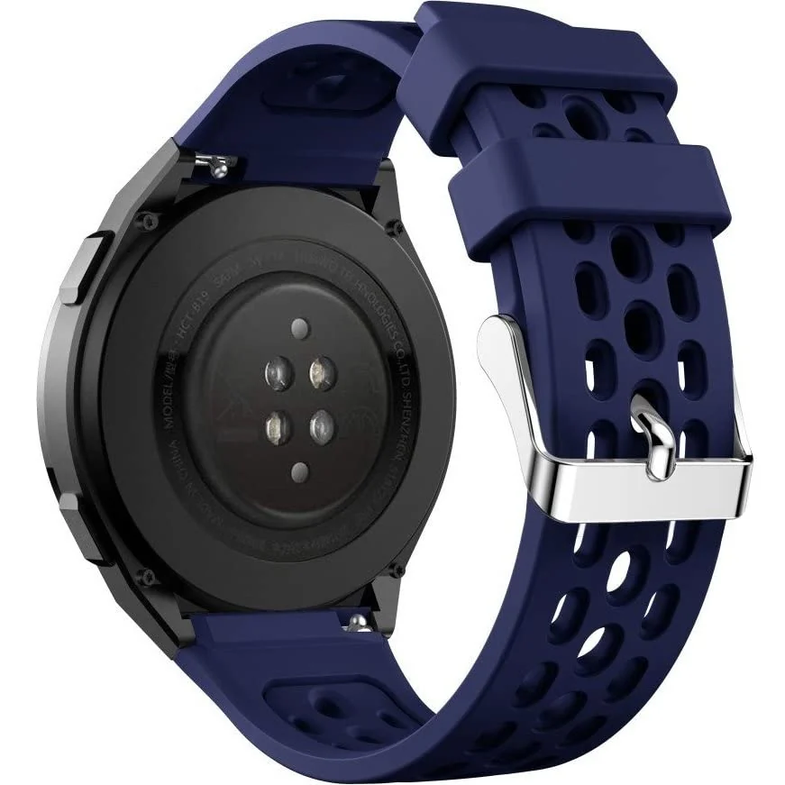 DL3 Mobilak Strap Replacement Bands Compatible with 22MM Huawei Watch GT2E Bands, Adjustable Accessory Soft Silicone Sport Wristband for Women Men - Blue