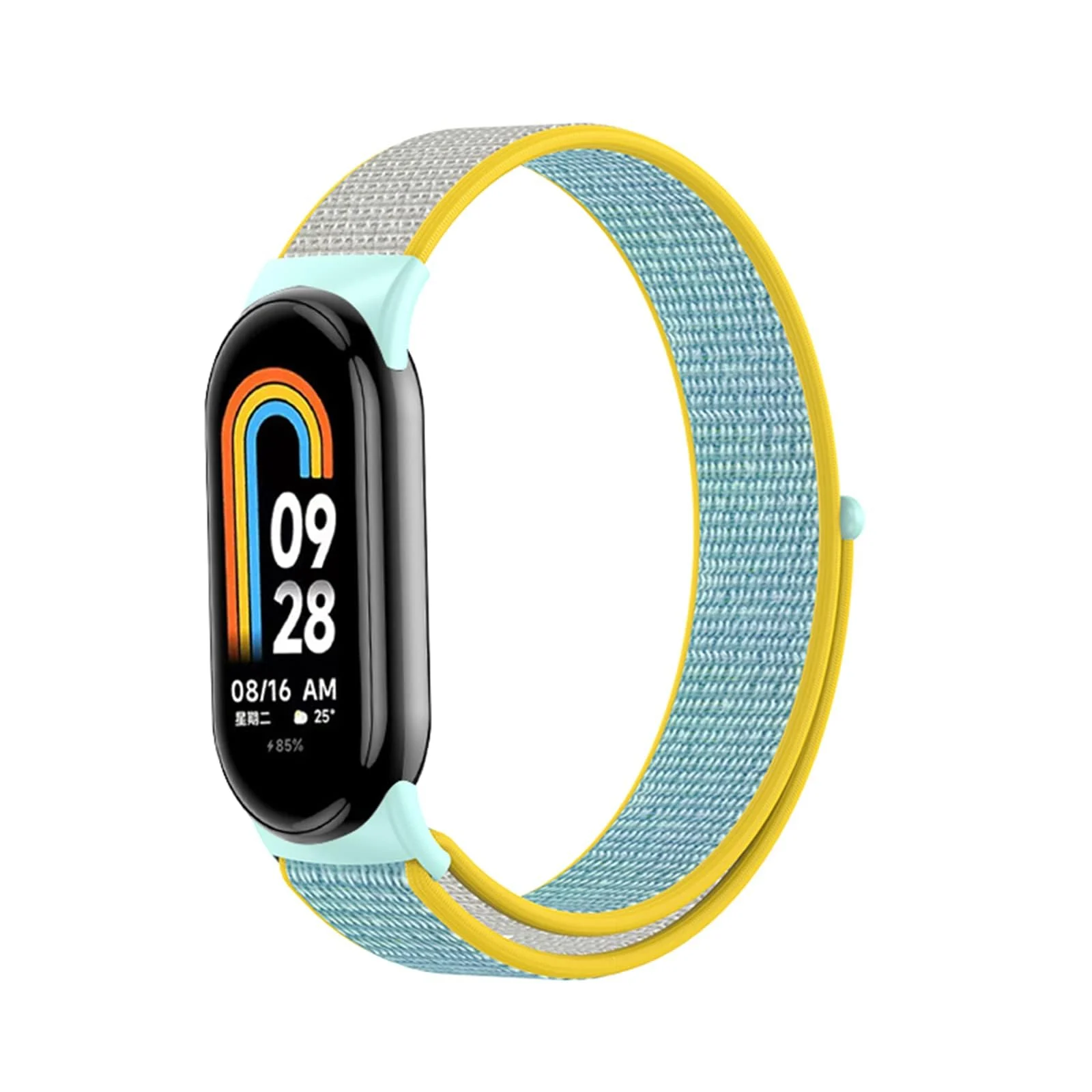 DL3 Mobilak Nylon Sport Band Compatible with Xiaomi Mi Band 10/9/8 for Women Men, Soft Adjustable Breathable Sport Loop Watch Strap Replacement Wristband for Xiaomi Smart Band 8/9/10 - Sonnige Farbe
