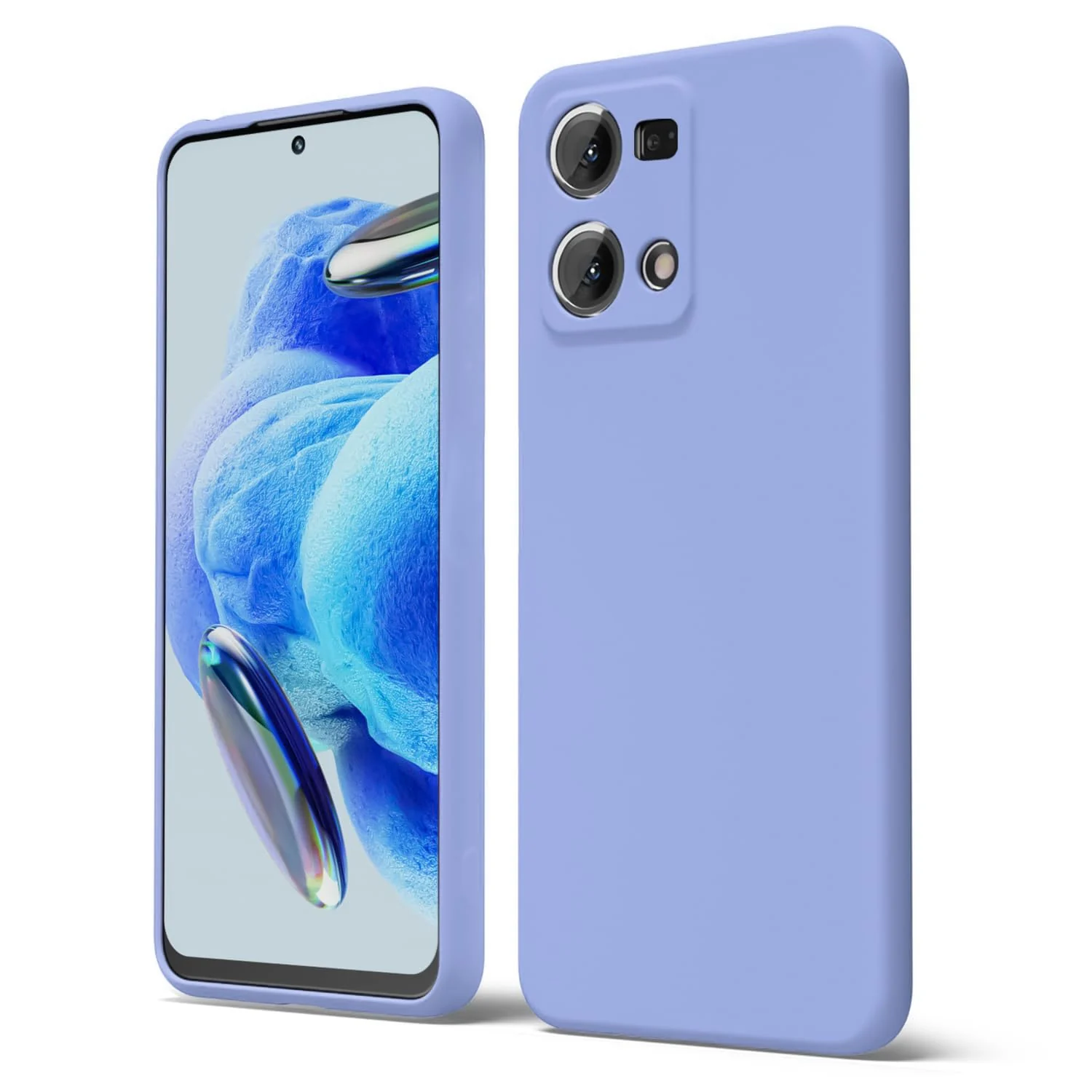 DL3 Mobilak Liquid Silicone Protective Case for OPPO Reno 8 4G / Reno 7 4G / F21 Pro 4G / F21S Pro 4G with Camera Protection and Microfiber Lining - Baby Blue