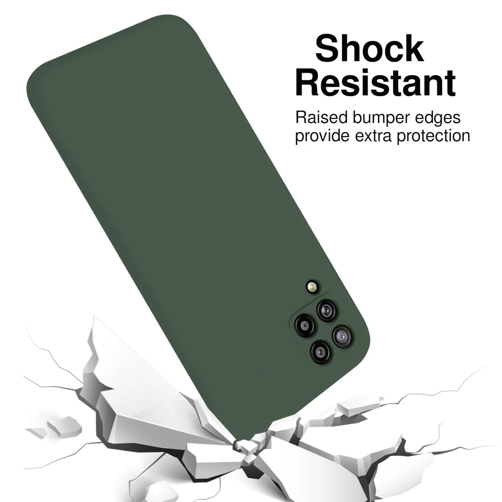 DL3 Mobilak Samsung Galaxy A12 / M12 Case, Soft Flexible Silicone Gel Rubber Bumper Cover, Full Body Shockproof Protective Phone Case - Green