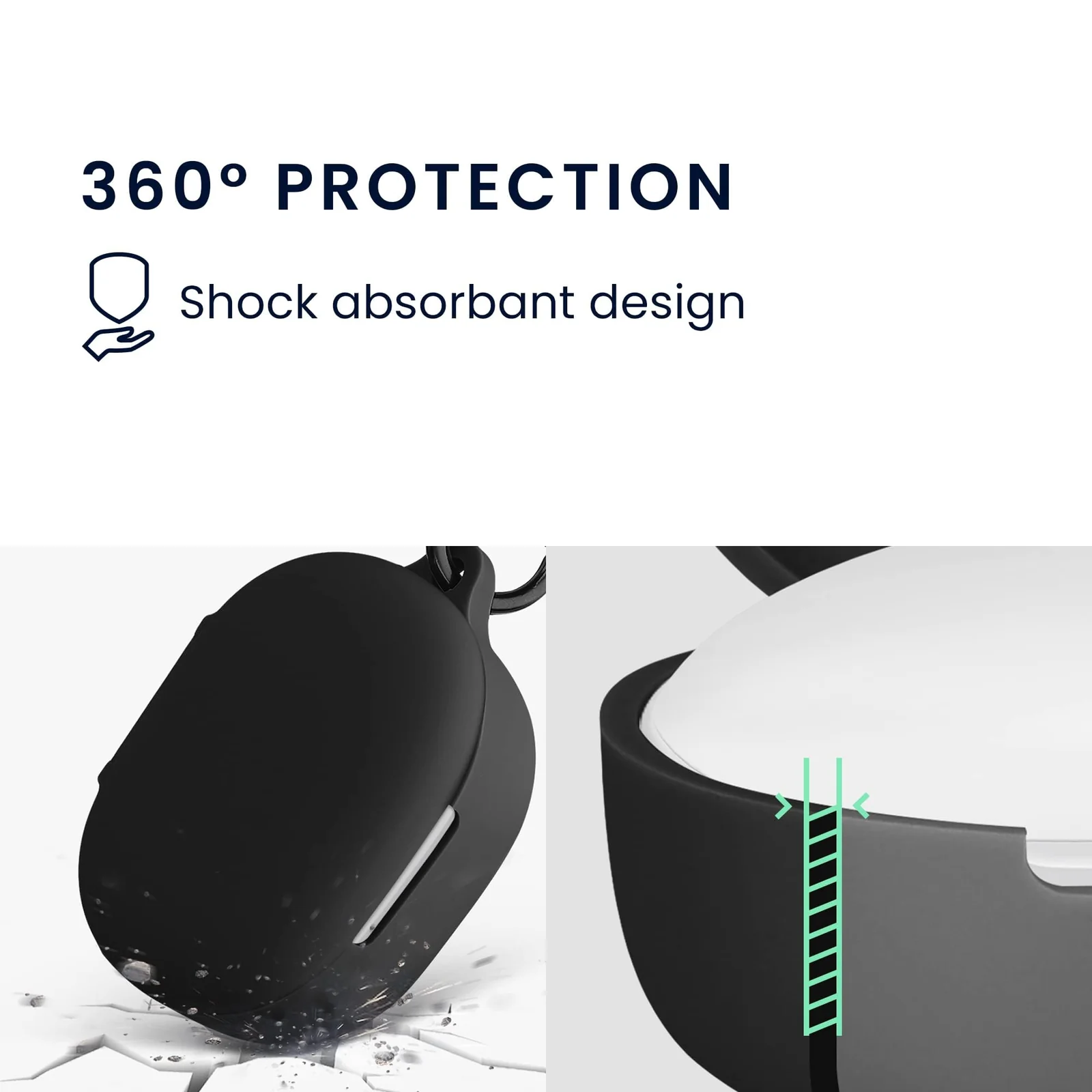 DL3 Mobilak Silicone Cover Case Compatible with Xiaomi Redmi Buds 4 Lite Portable Protective Case Cover With Keychain For Redmi Buds 4 Lite - Blue