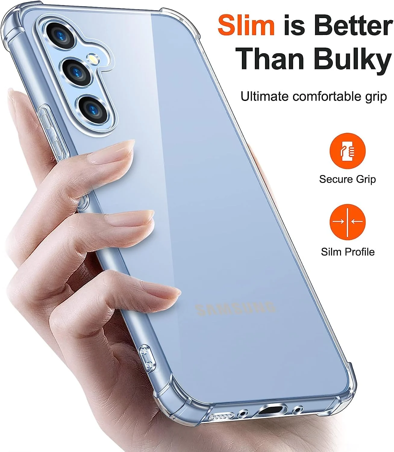 DL3 Mobilak Case Compatible with Samsung Galaxy A24 4G, Cover Silicone TPU Gorilla Anti-shock Shockproof Corners - Clear