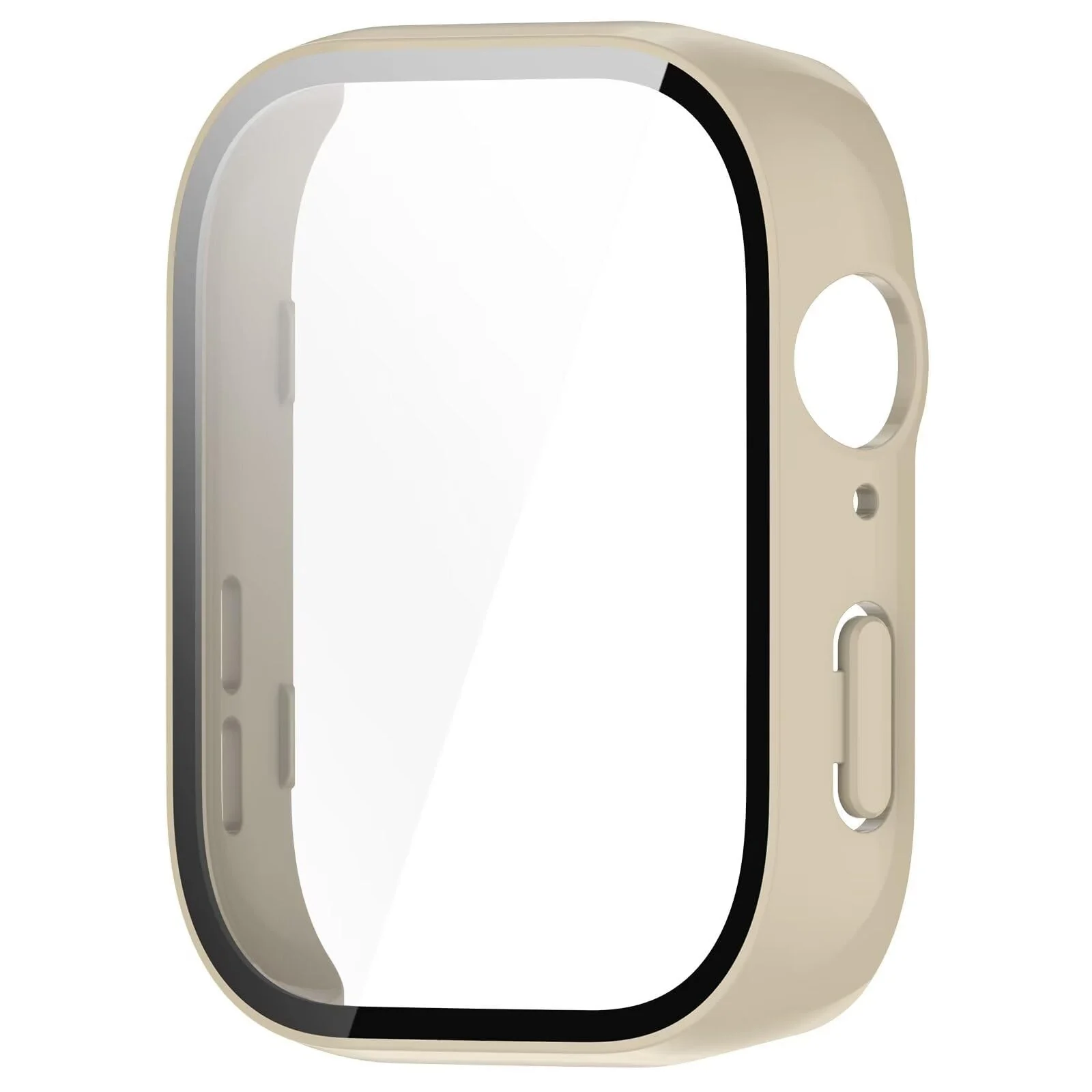 DL3 Mobilak Case Compatible with Huawei Watch Fit 3, Full Coverage Slim Hard Case Protective Bumper Built-in Tempered Glass Screen Protector Shell for Huawei Watch Fit 3 - Ivory