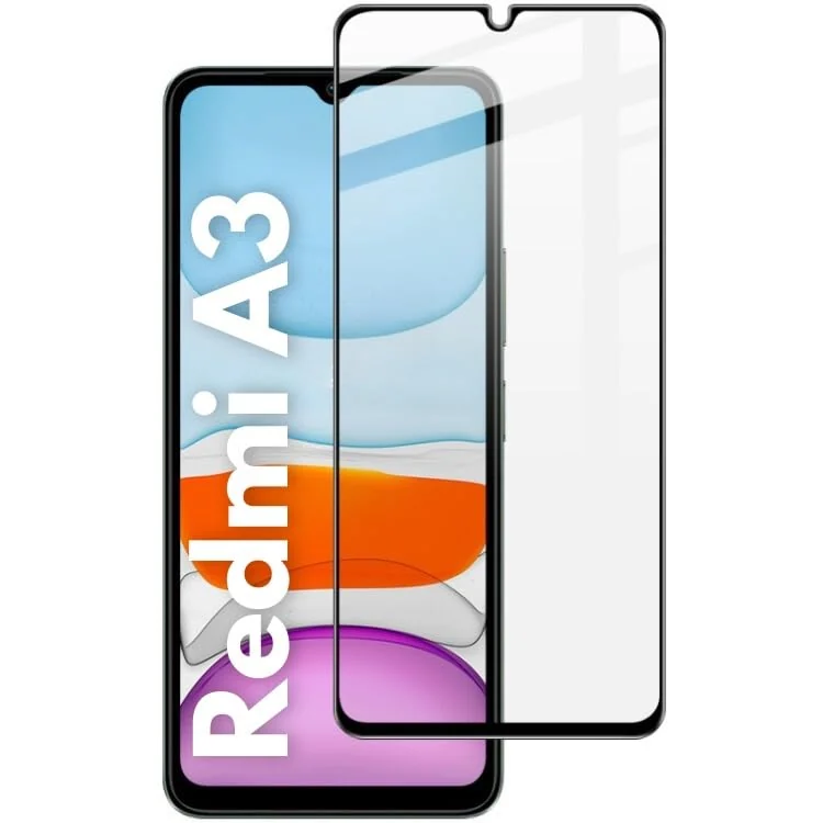DL3 Mobilak 5D Full Glass Screen Protector For Xiaomi Redmi A3 Black Frame - Clear