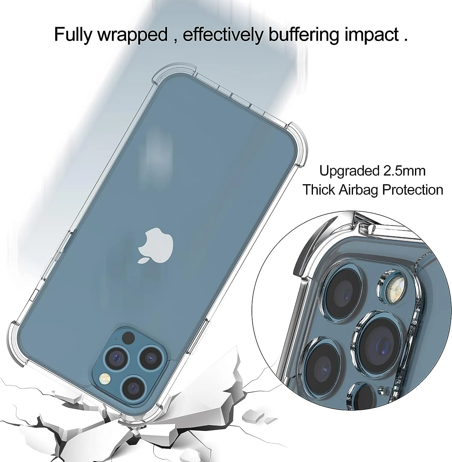DL3 Mobilak Clear TPU Protective Case for iPhone with Camera Protection and Shockproof Design - Clear