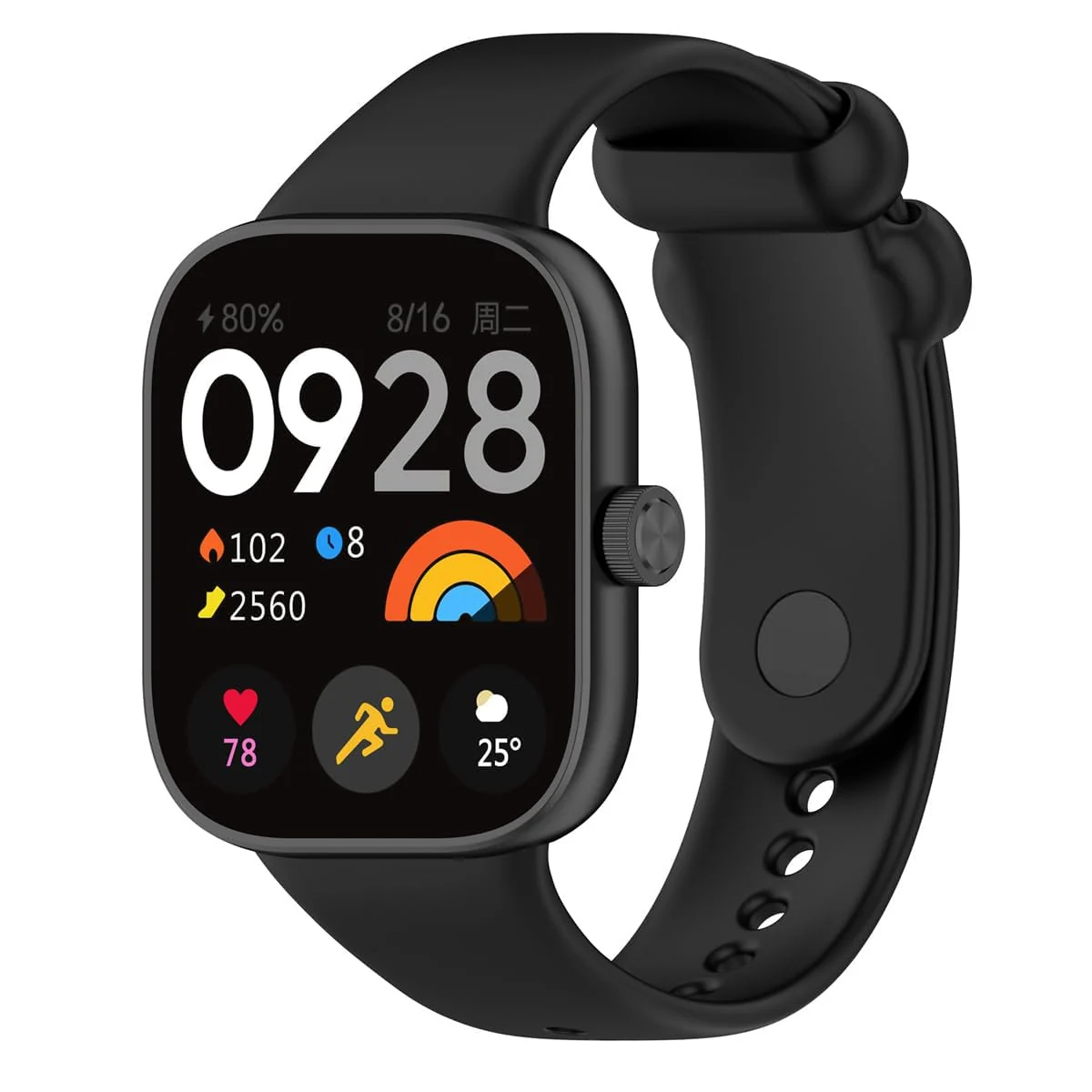DL3 Mobilak Sport Strap Compatible with Xiaomi Redmi Watch 4/ Xiaomi Band 8 pro, Soft Silicone Sports Wristband for Men Women, Double Ring Adjustable Replacement - Black