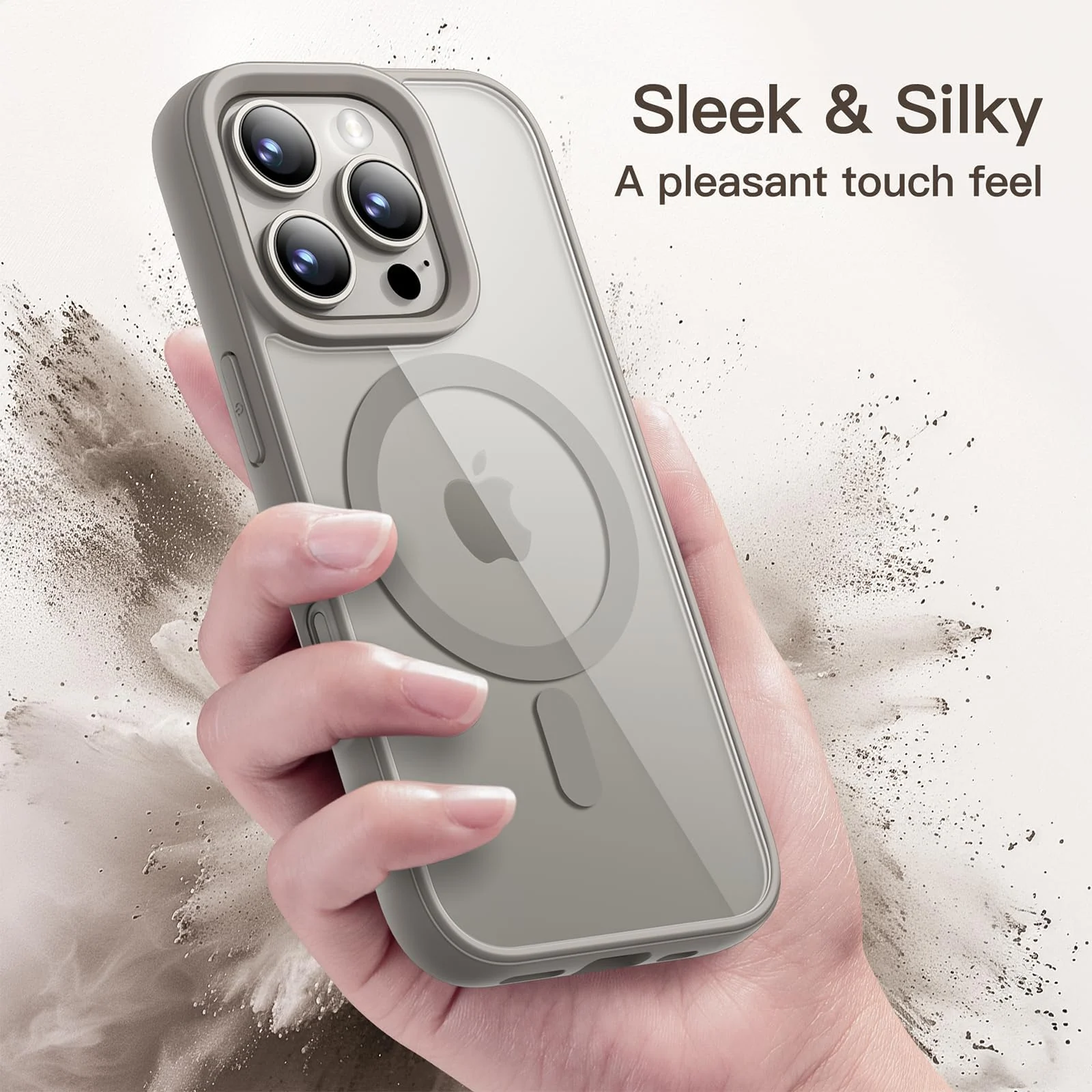 DL3 Mobilak Clear MagSafe-Compatible TPU Case for iPhone 16 Pro Max - Natural Titanium