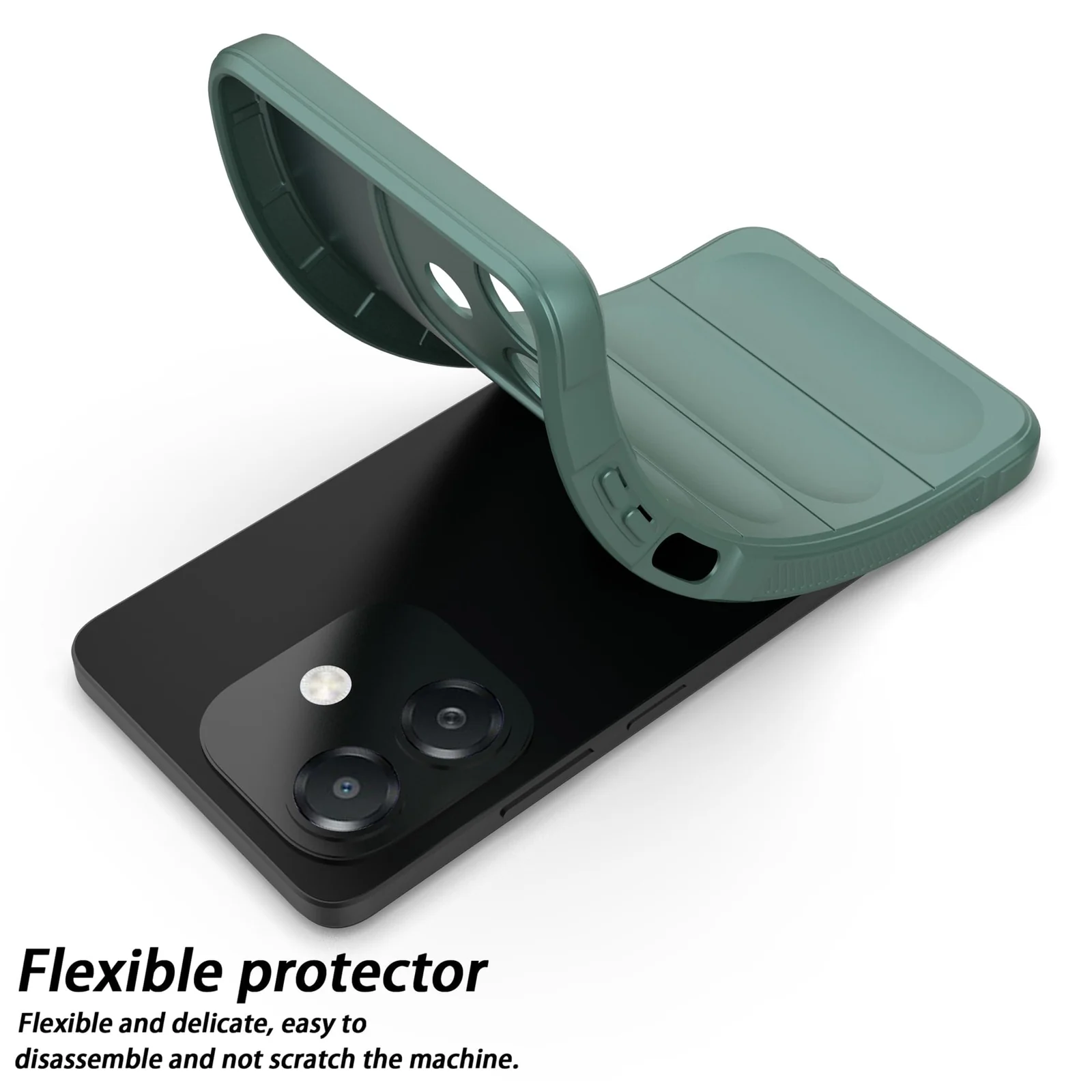 DL3 Mobilak Flexible Silicone and TPU Protective Case with Camera Protection for OPPO A3 / OPPO A3x / A40 - Green