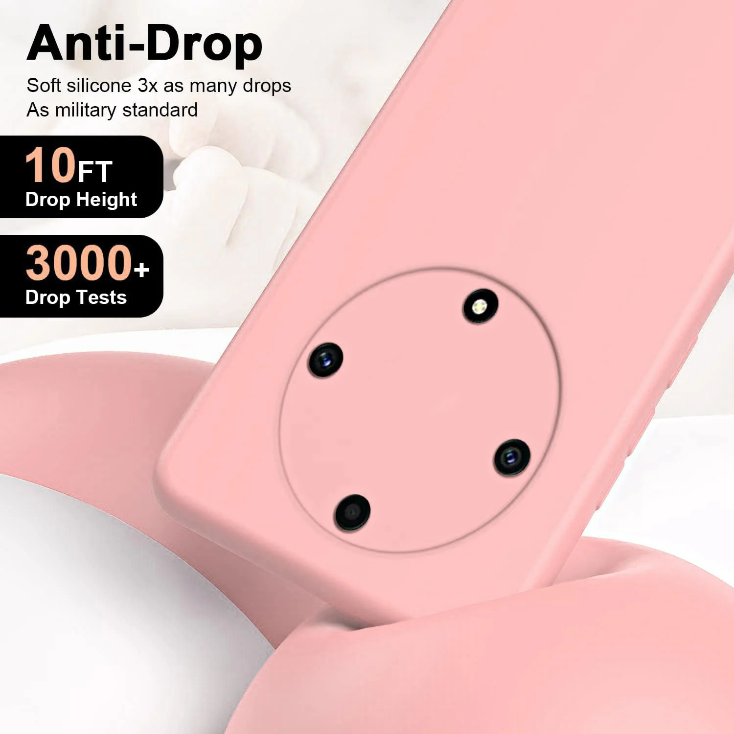 DL3 Mobilak Soft Silicone Protective Case for Honor X9a with Microfiber Lining and Shockproof Design - Pink Sand