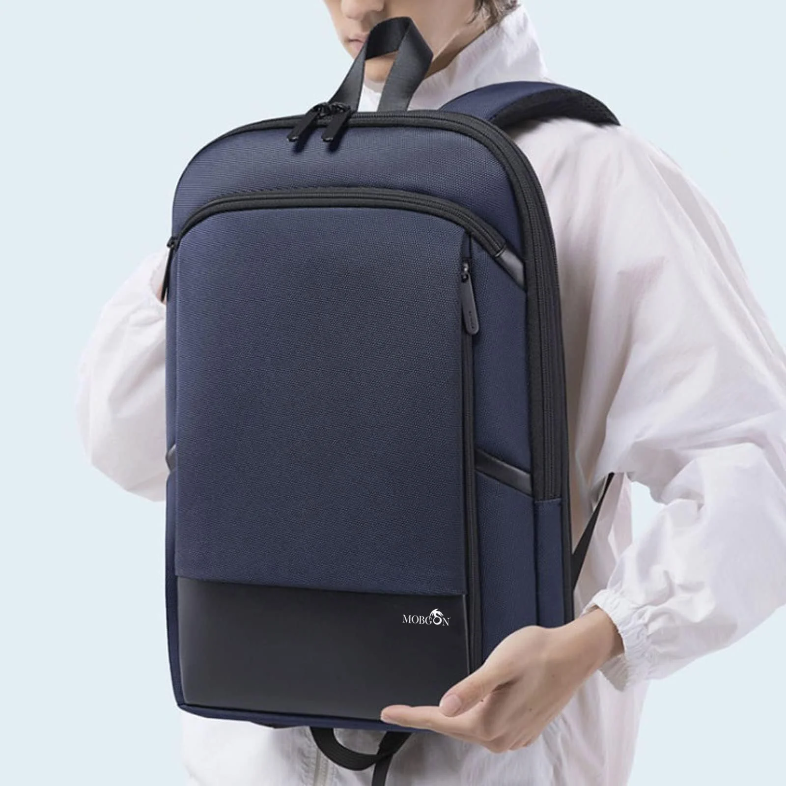 Mobigon Slim Laptop Backpack Fits For 15.6 Inch, Business Commuter backpack For Men Women, Waterproof Business Backpack Ideal for Working, Commuting, Fits For Daily, MacBooks, Surface Bag - Blue