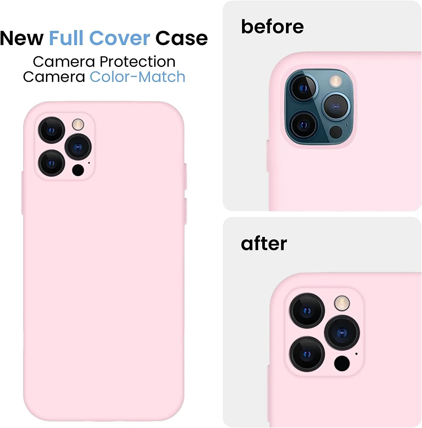 DL3 Mobilak Liquid Silicone Protective Case with Soft Microfiber Lining for iPhone 12 Pro Max (6.7 Inch) - Pink Sand