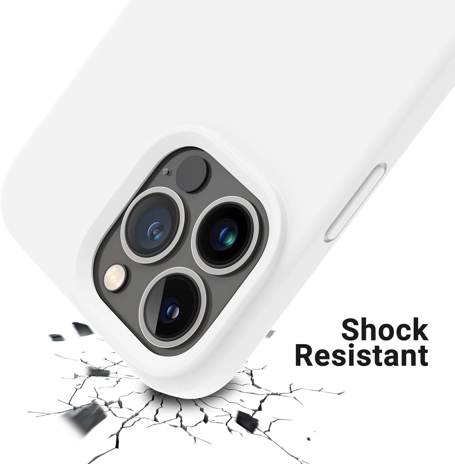 DL3 Mobilak Liquid Silicone Protective Case for iPhone 12 Pro Max (6.7 Inch) with Camera Protection and Microfiber Lining - A White