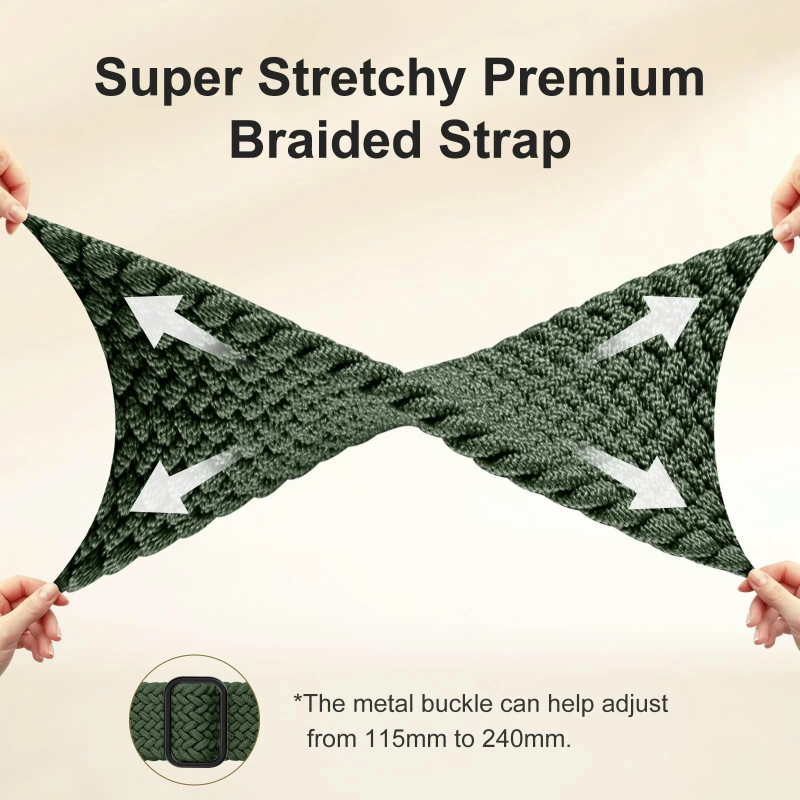 DL3 MOBILAK Soft Elastic Nylon Watch Strap for Xiaomi Redmi Watch 3 Lite and 3 Active - Green