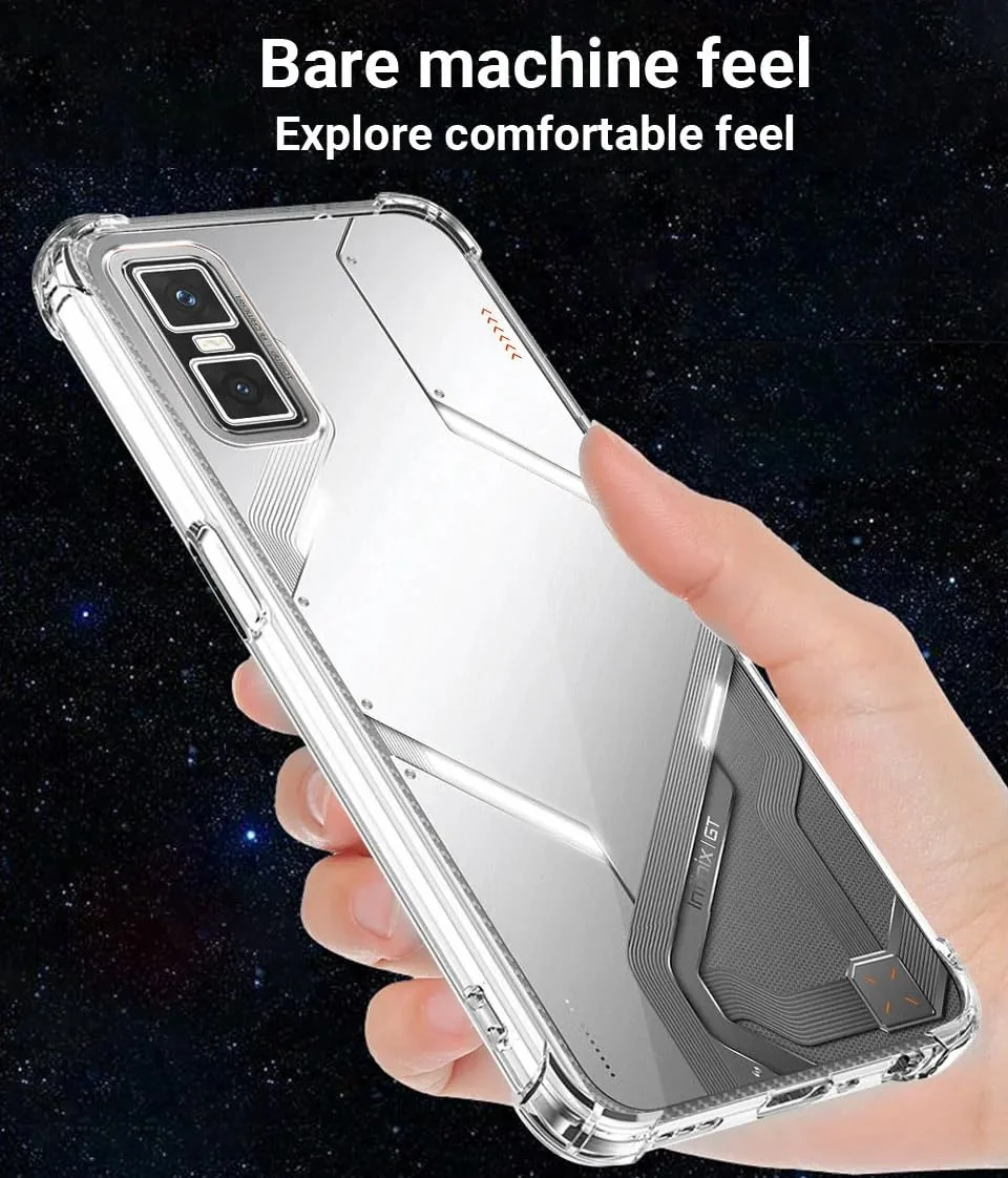 DL3 Mobilak Case Compatible with Infinix GT 30 Pro, Cover SiliconeTransparent TPU Gorilla Anti-shock Protector Camera Shockproof Corners - Clear