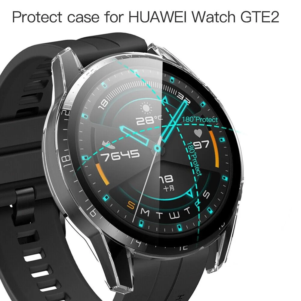 DL3 Mobilak Case Compatible with Huawei Watch GT2 46mm Case All-Around Screen Protector Watch Soft TPU Shockproof Cover Slim Guard Thin Bumper Shell Protector - Clear