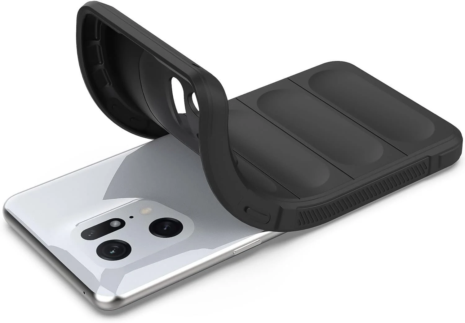 DL3 Mobilak Flexible Silicone and TPU Protective Case with Camera Protection for OPPO Find X5 - Black