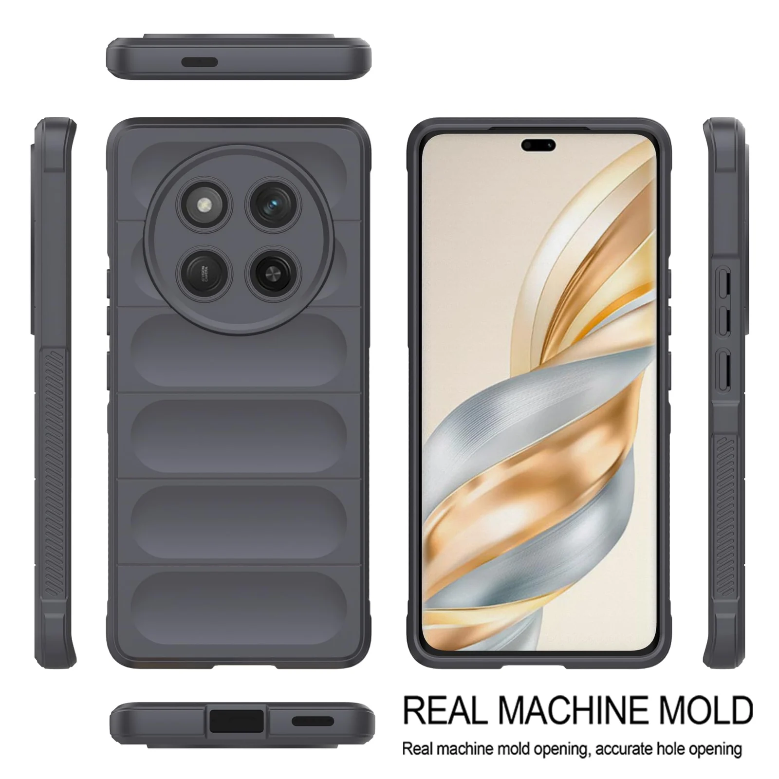 DL3 Mobilak Flexible Silicone and TPU Protective Case with Camera Protection for Honor X9C - Dark Gray
