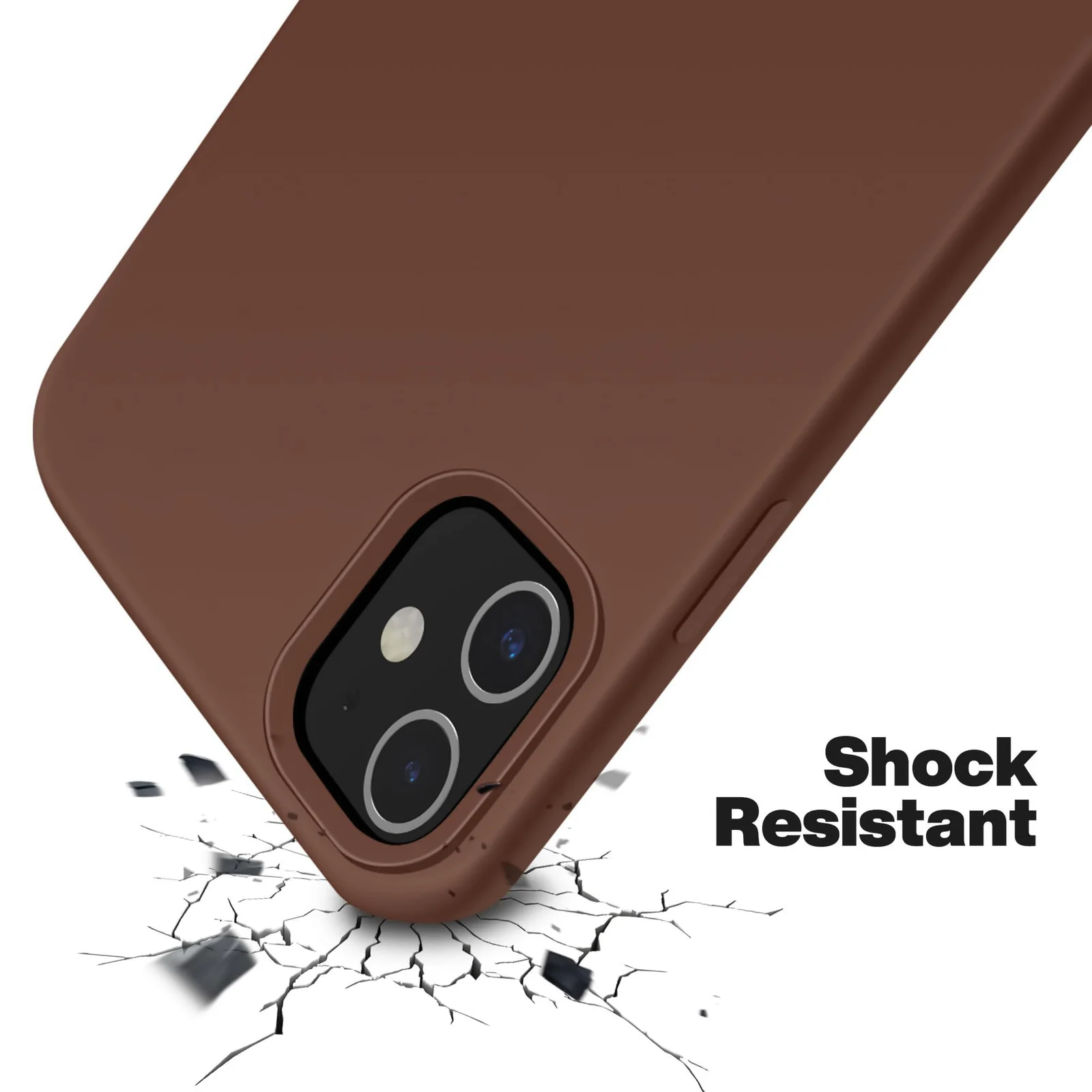DL3 Mobilak Liquid Silicone Protective Case for iPhone 11 (6.1 Inch) with Camera Protection and Microfiber Lining - Brown