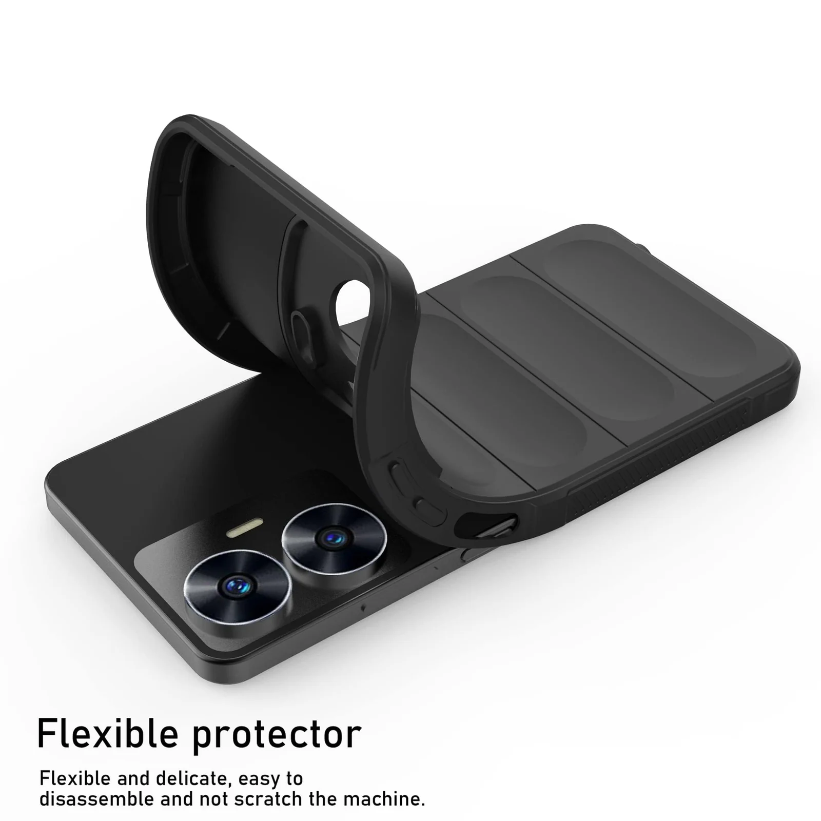 DL3 Mobilak Flexible Silicone and TPU Protective Case with Camera Protection for realme C55 / Narzo N55 - Black
