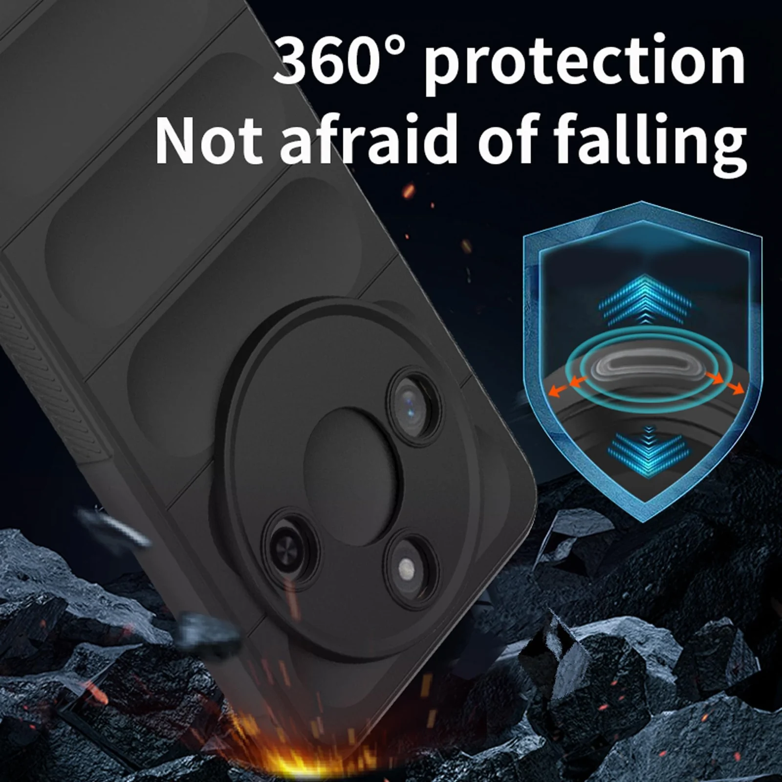 DL3 Mobilak Flexible Silicone and TPU Protective Case with Camera Protection for Honor X9C - Black