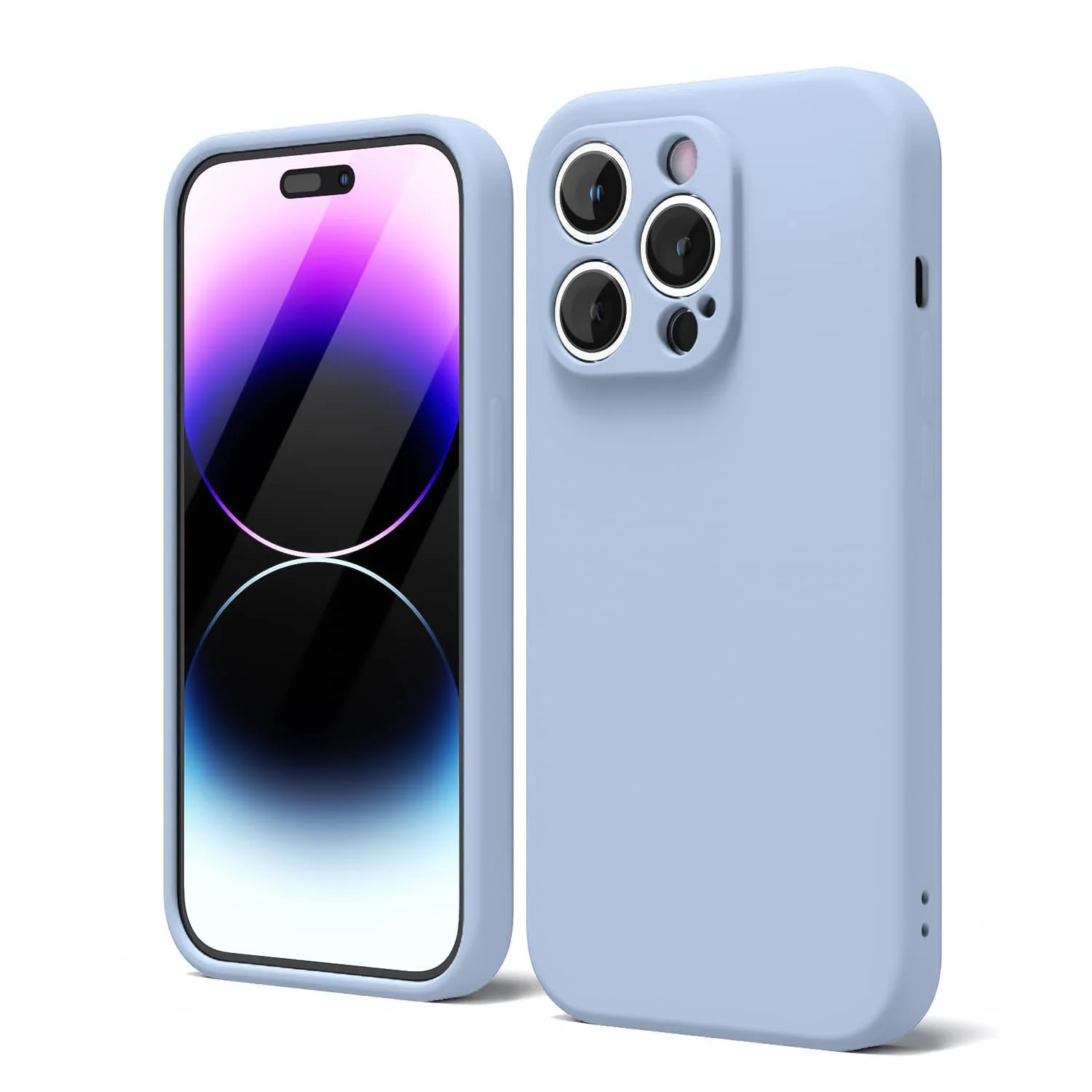 DL3 Mobilak Liquid Silicone Case for iPhone 12 / 12 Pro (6.1 Inch), Shock-absorbing protection, Scratch-resistant surface, Soft microfiber lining - A.Baby Blue