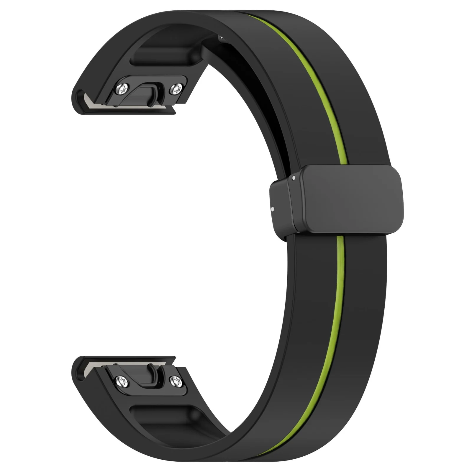 DL3 Mobilak 22MM Silicone Band Magnetic Clasp Strap For Xiaomi Redmi Watch 5 Active/5 Lite/Samsung Galaxy Watch 46mm/Watch 3 45mm/Gear S3/Huawei watch (GT6 GT5 GT4 GT3 GT2 GT 46MM)/GT6 Pro/Amazfit GTR4 - Black Green
