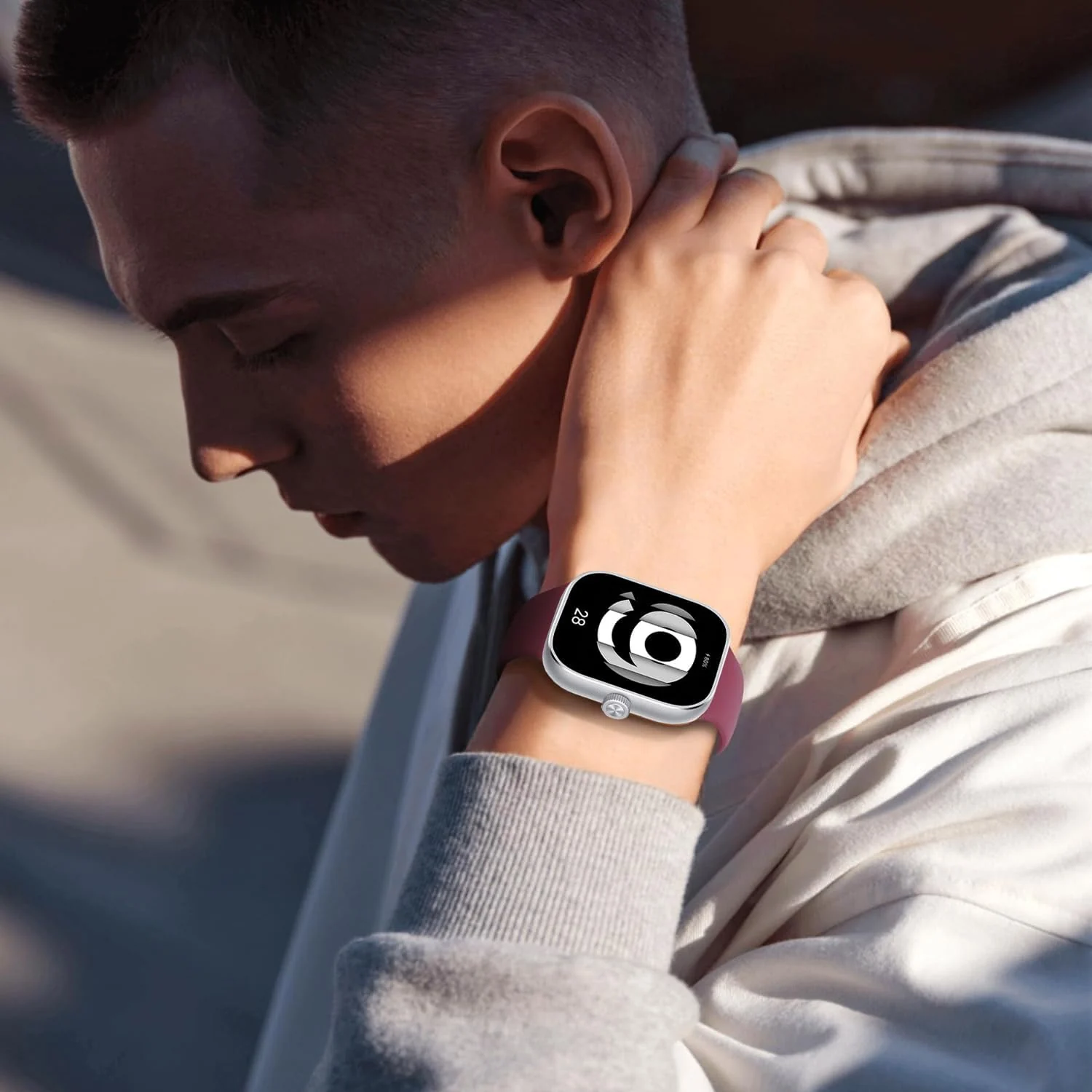 DL3 Mobilak Bracelet Compatible with Xiaomi Redmi Watch 6/5/4 / Xiaomi Smart Band 10 Pro/9 Pro/8 Pro, Soft TPU Replacement Strap Sports, Strap for Men and Women - Wine Red