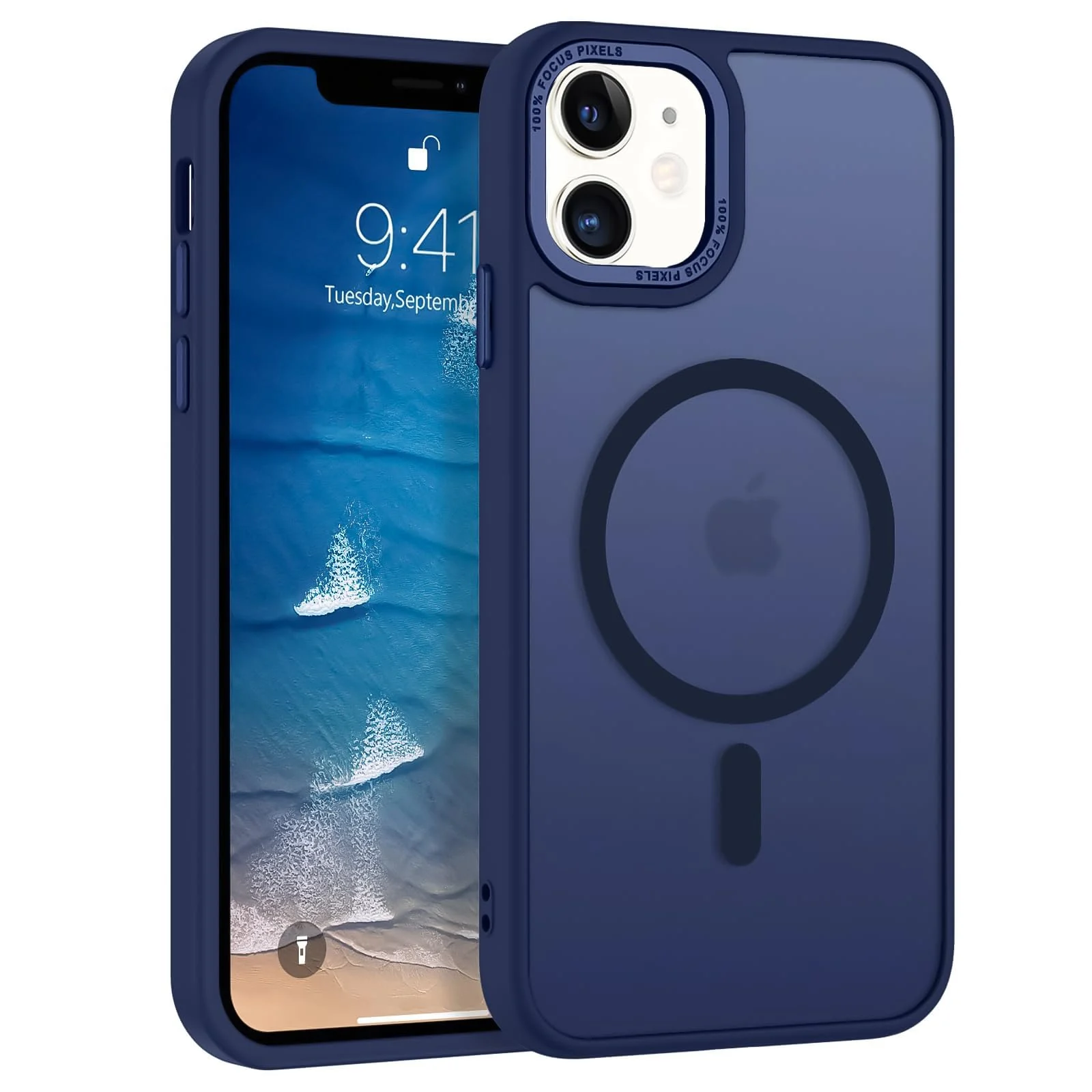 DL3 Mobilak Wallet Case with Card Slot for iPhone 11 with Ring Holder and Magnetic Car-Mount Support - Blue