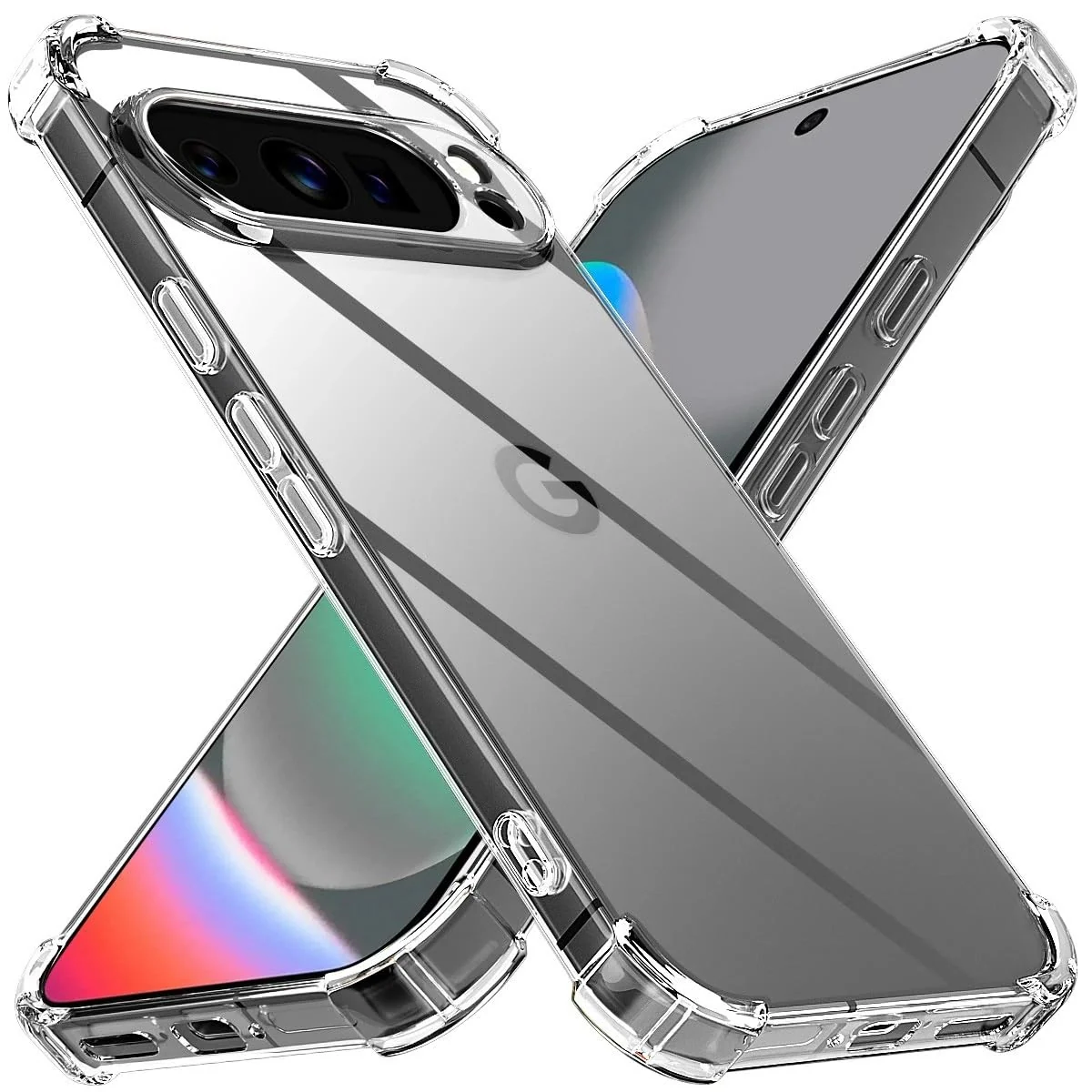 DL3 Mobilak Case Compatible with Google Pixel 10 Pro XL, Cover SiliconeTransparent TPU Gorilla Anti-shock Protector Camera Shockproof Corners - Clear