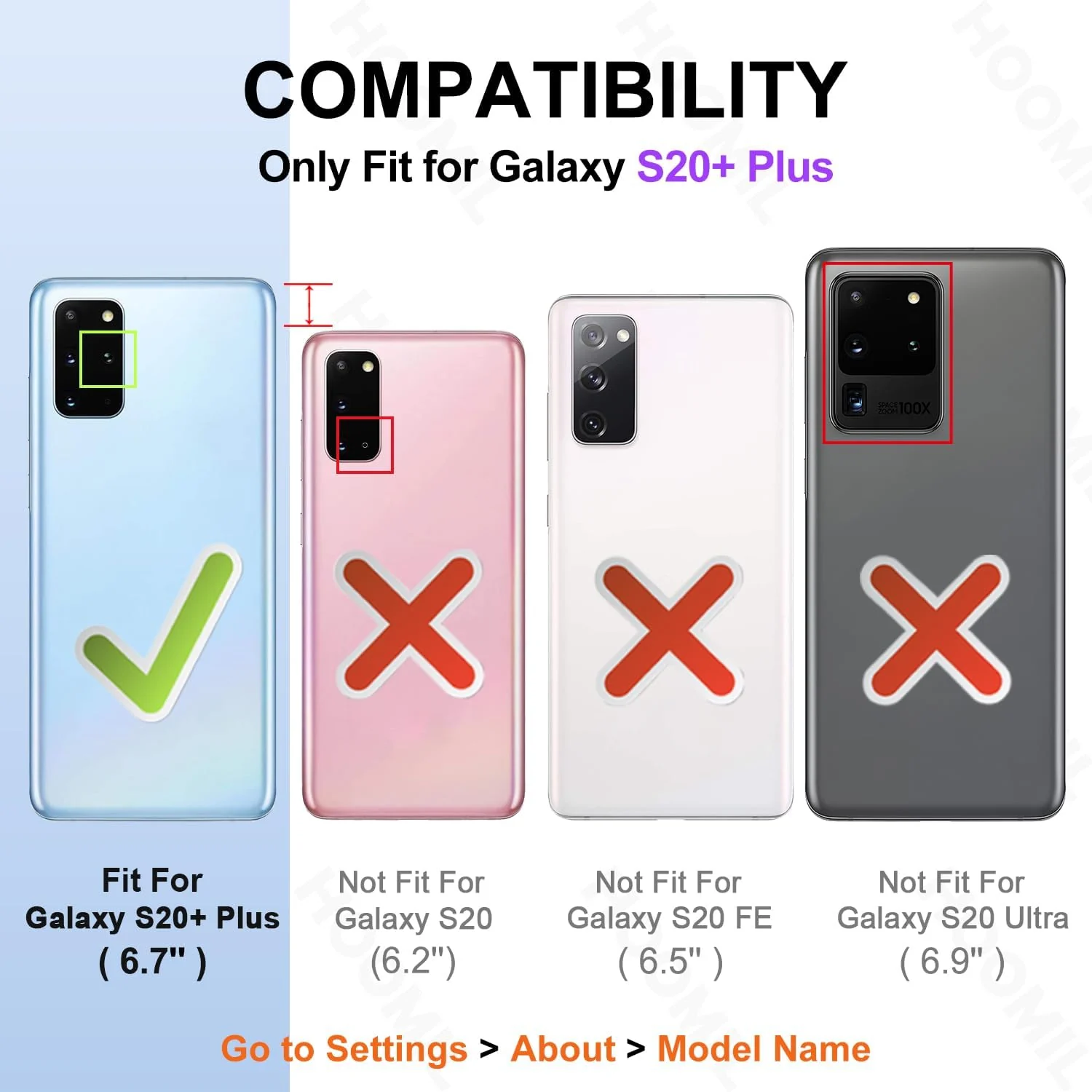 DL3 Mobilak Clear PC and TPU Protective Case for Samsung Galaxy S20 Plus with Military-Grade Protection and Anti-Yellowing Design - Black