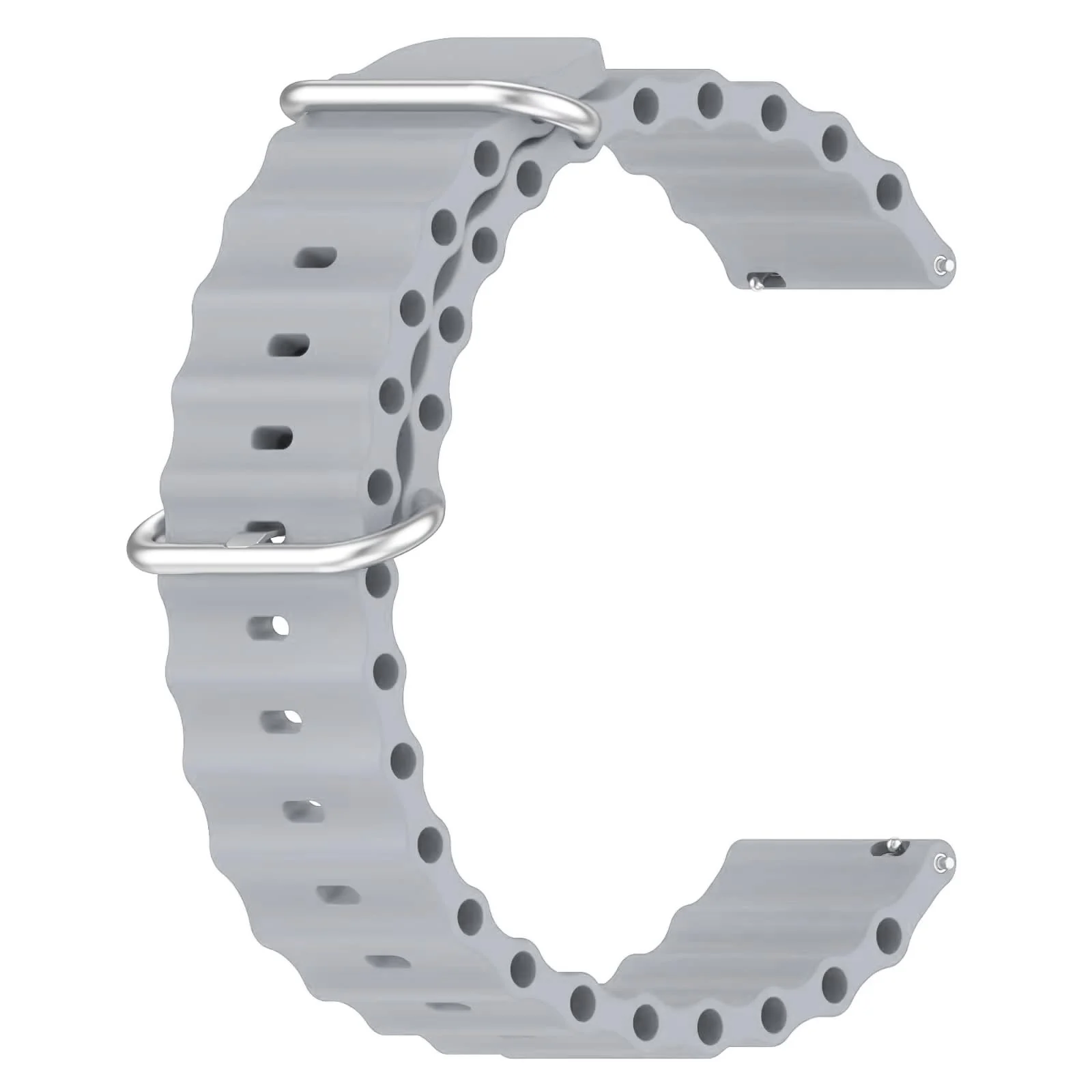 DL3 Mobilak 22mm Ocean Band for Samsung Galaxy Watch 3 45mm/Watch 46mm/Gear S3/For Huawei watch GT4 GT3 46MM/ Watch 3/4/GT2E/GT2 Pro/GT GT2 46MM/Amaz fit GTR 4/3/3Pro/2/2e, Adjustable Silicone Sport Loop Strap - Gray