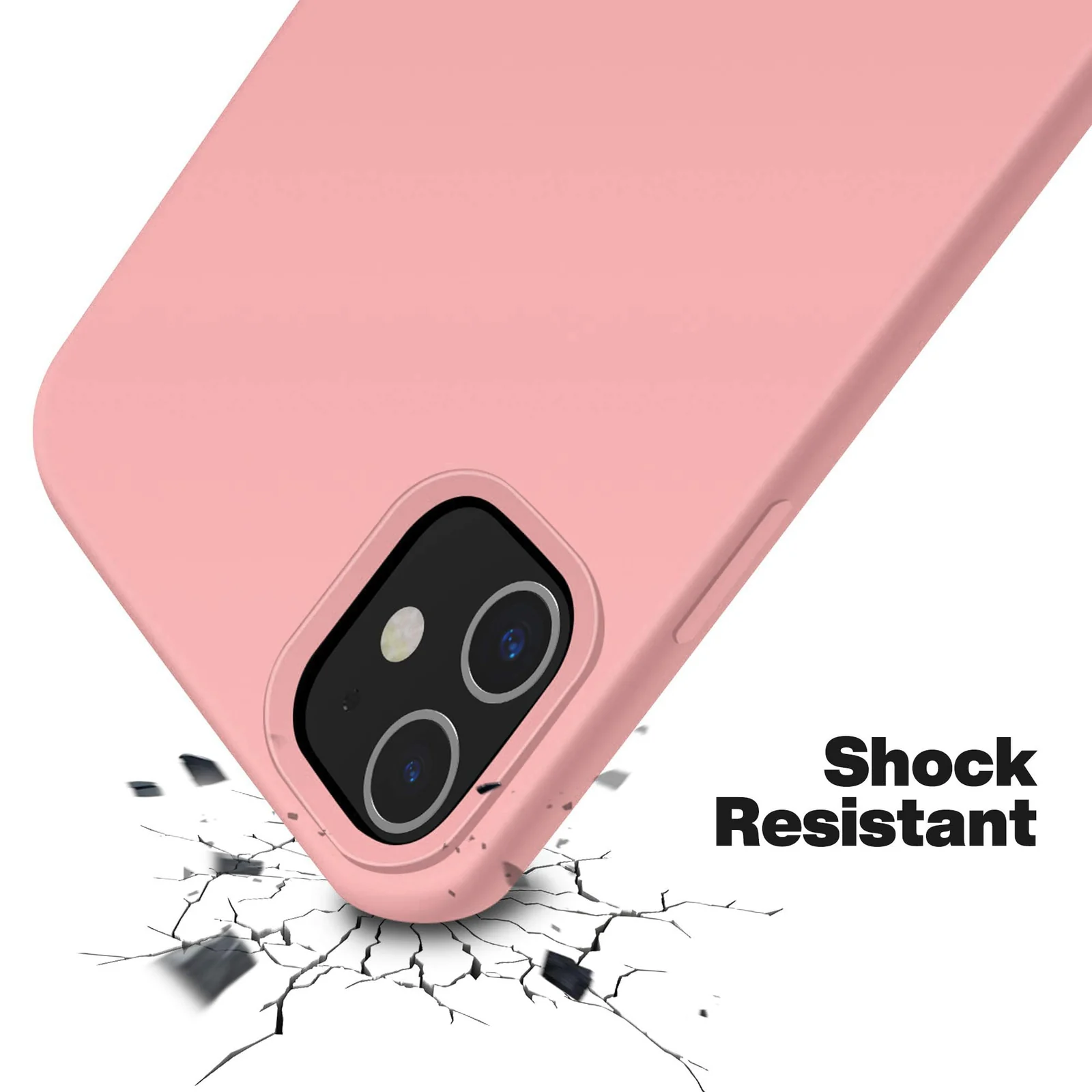 DL3 Mobilak Liquid Silicone Case for iPhone 11 (6.1 Inch), Shock-absorbing protection, Scratch-resistant surface, Soft microfiber lining - Pastel Pink