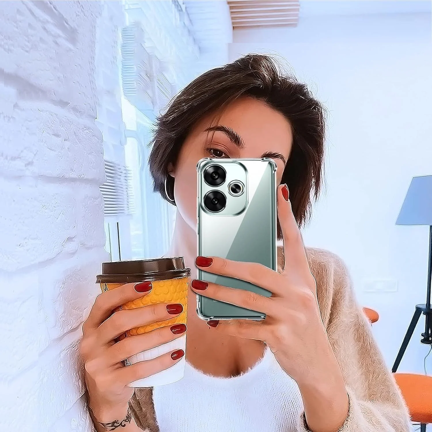 DL3 Mobilak Case Compatible with Xiaomi Poco F6 5G, Cover Silicone Transparent TPU Gorilla Anti-shock Protector Camera Shockproof Corners - Clear
