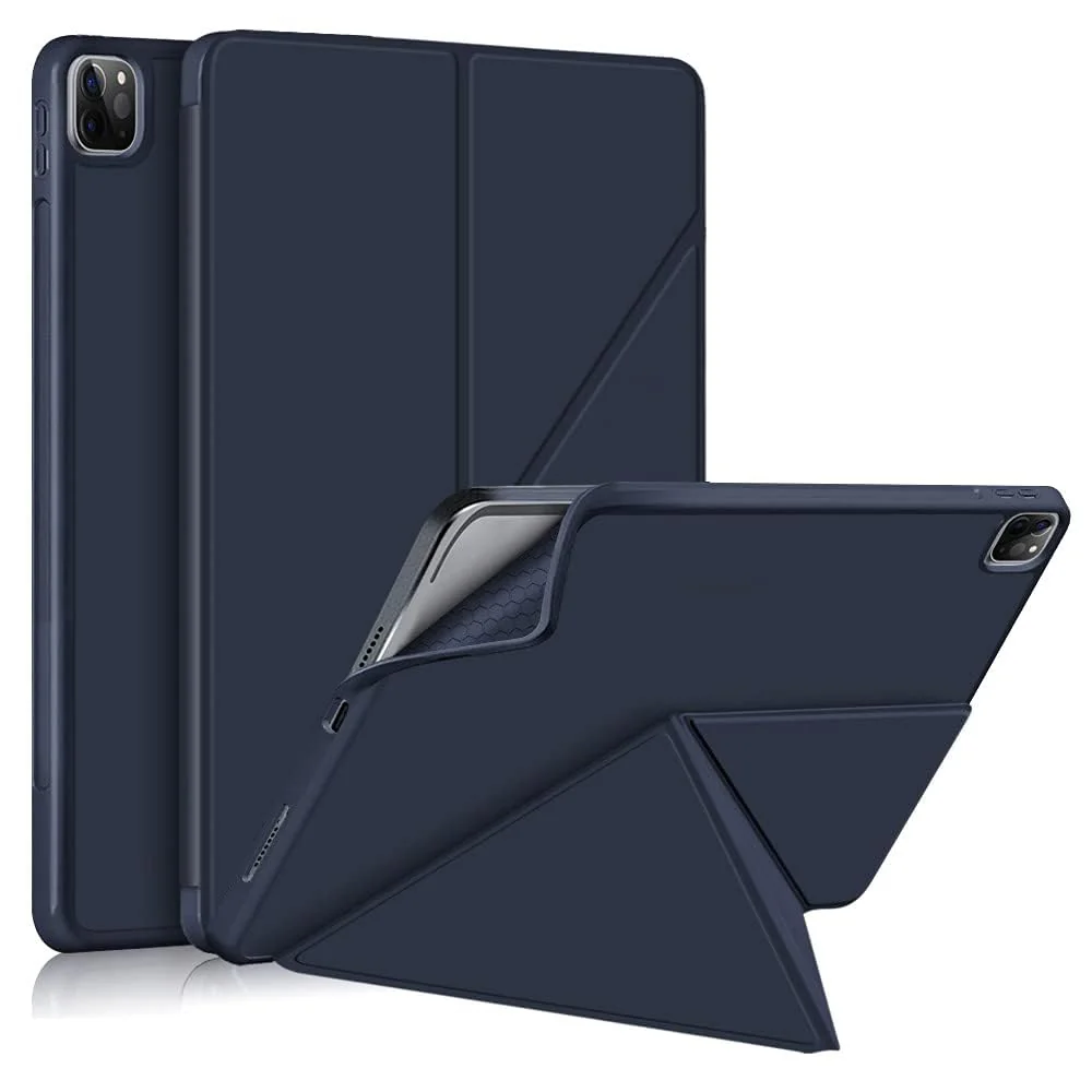 DL3 Mobilak Compatible with iPad Pro 11 Inch Case 2022(4th Gen)/2021(3rd Gen)/2020(2nd Gen) Case, Smart Stand, Pencil Holder, Shockproof Slim Lightweight Leather Cover, Modern Abstract Design - Blue