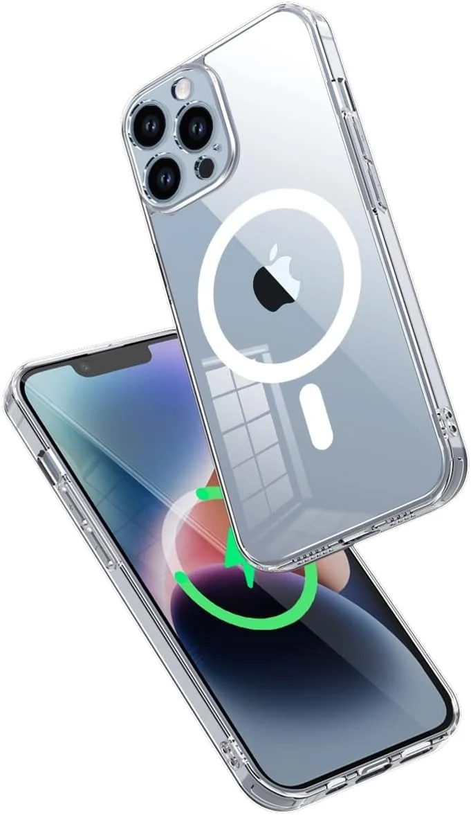 DL3 Mobilak for iPhone 12 / iPhone 12 Pro 6.1 Case [Compatible with MagSafe] [Strong Magnet] [Non-Yellowing] Magnetic Slim Thin Bumper Phone Cover, Lightweight, and Durable - Clear