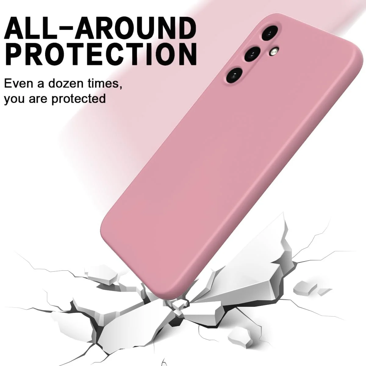 DL3 Mobilak Soft Silicone Protective Case for Samsung Galaxy A15 with Microfiber Lining and Shockproof Design - Pink