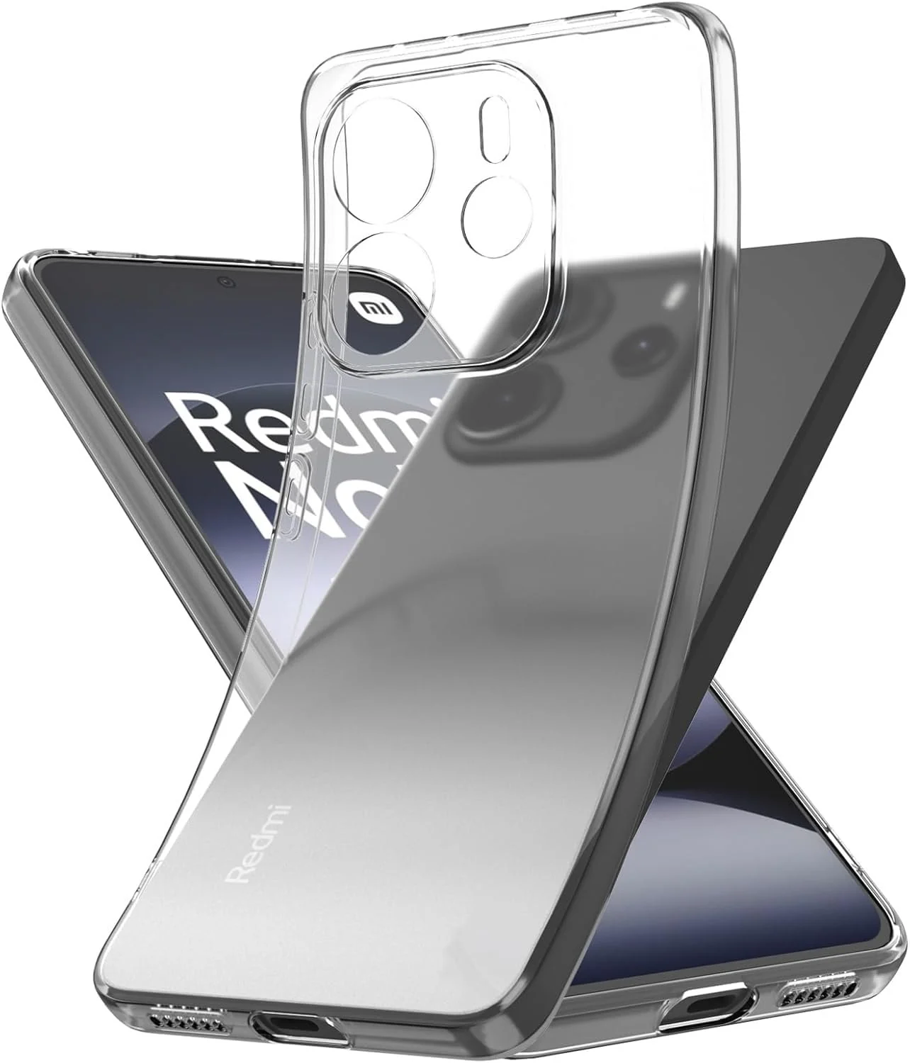 DL3 Mobilak Case Compatible with Xiaomi Redmi Note 14 4G (Not 5G), Case Crystal Soft TPU Gel Case Flexible Silicone Anti-Scratch Camera Protection TPU Cover - Clear