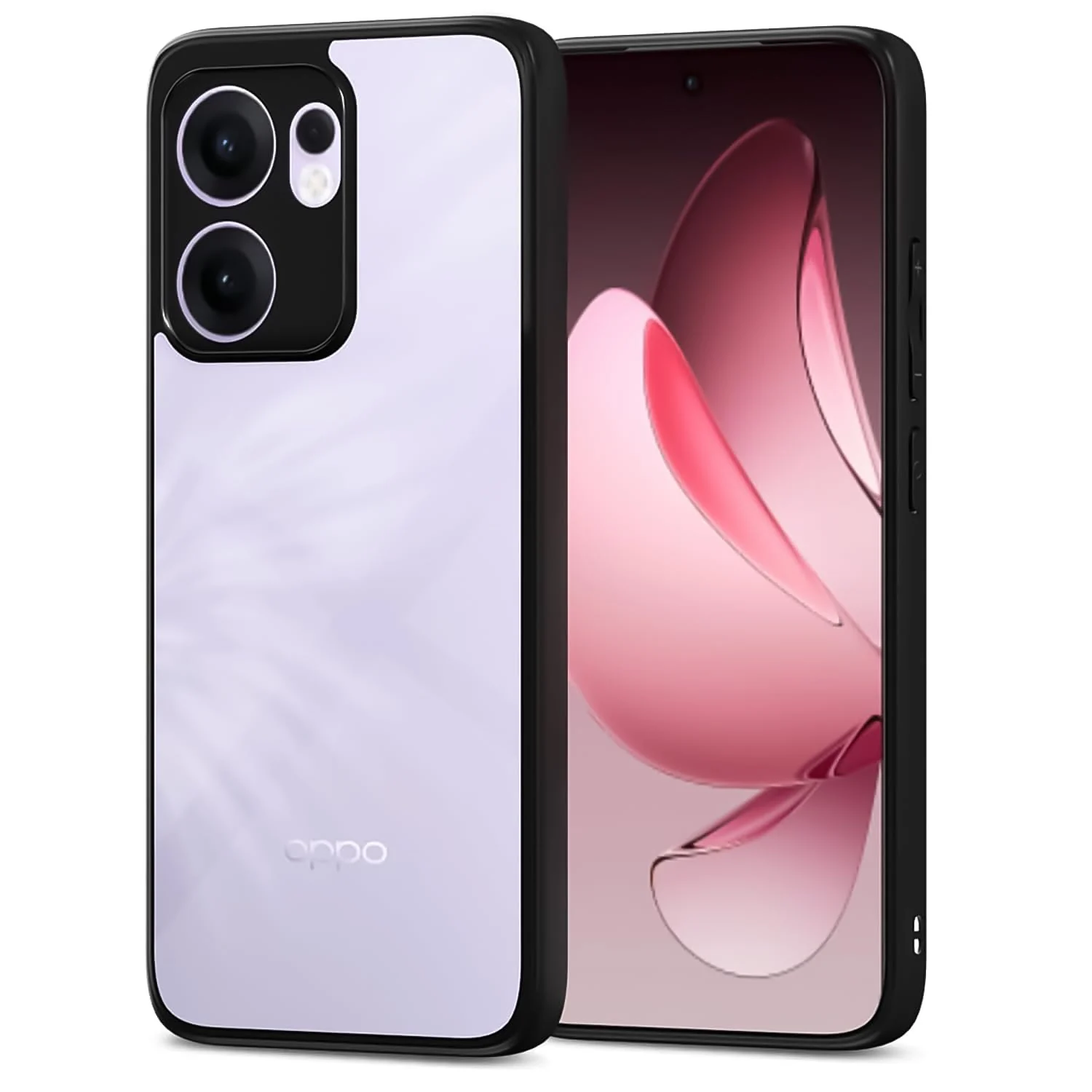 DL3 Mobilak Clear PC and TPU Protective Case for OPPO Reno13 F / Reno 13F with Camera Protection and Military-Grade Protection - Black